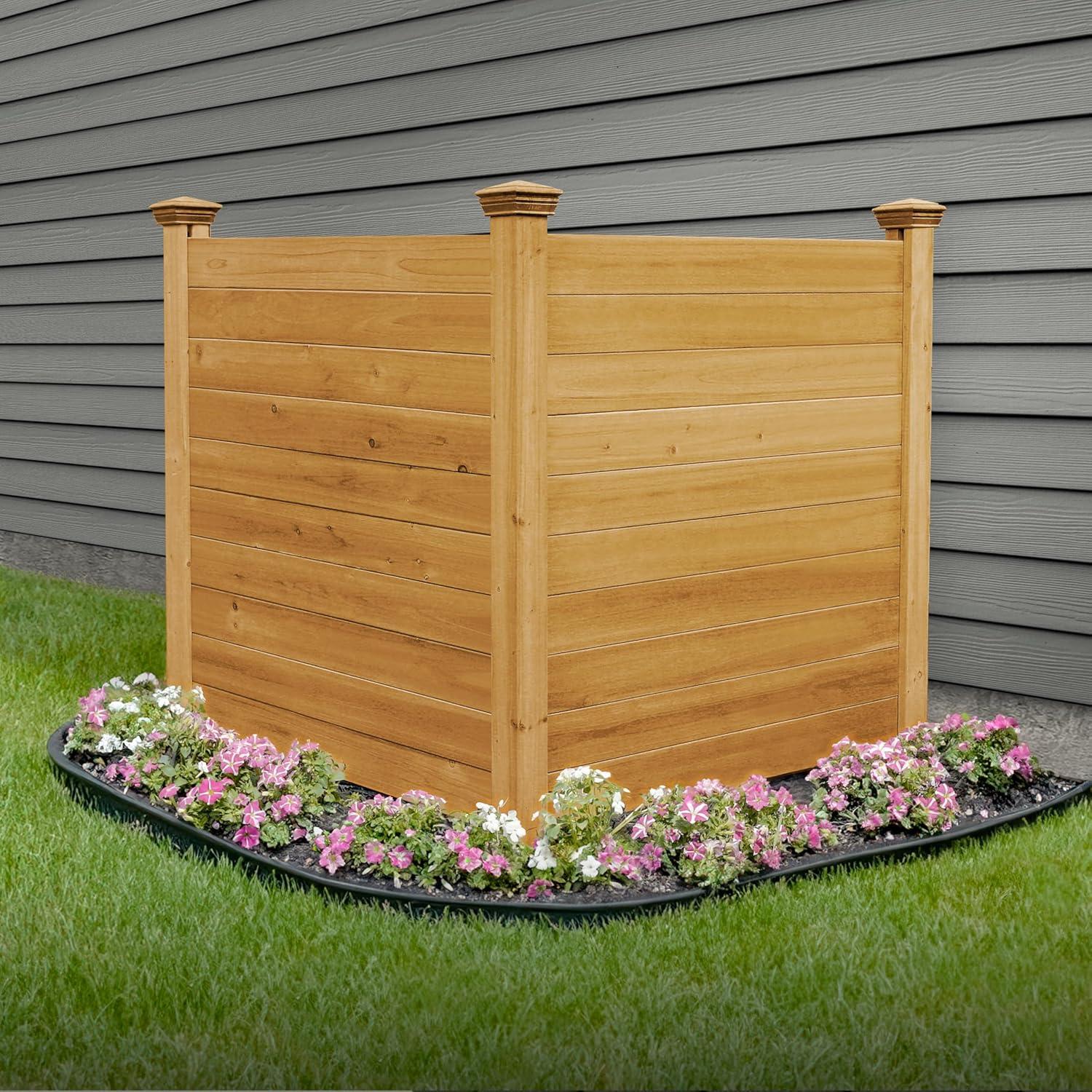 4ft H x 4ft W (2 Panels) No Dig Enclo Premium Wood Privacy Screen, Ideal Outdoor Privacy Wall, Pool Equipment Enclosure, Cedar Privacy Fence, Trash Can Enclosures, Air Conditioner Fence, EC18029