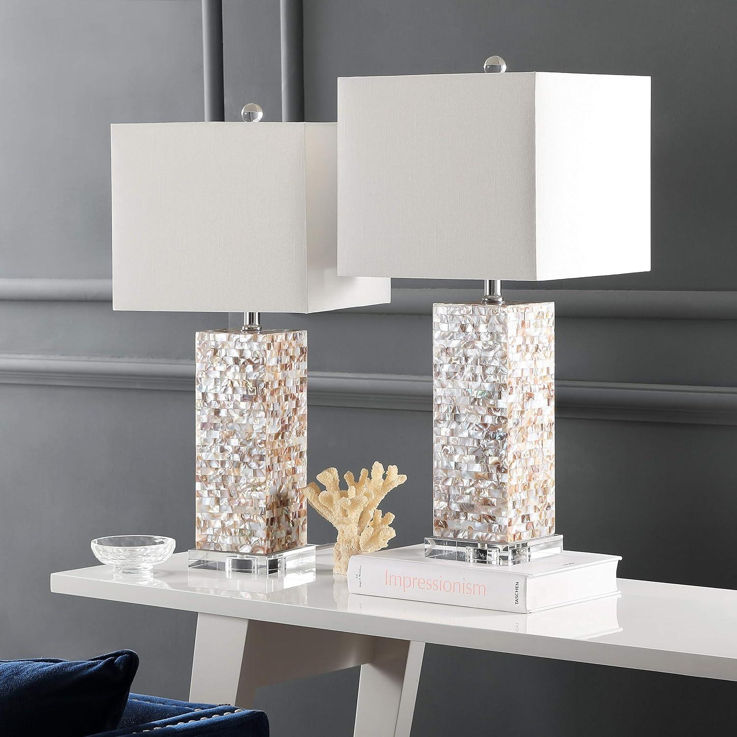 Homer Shell Table Lamp (Set of 2) - Cream - Safavieh