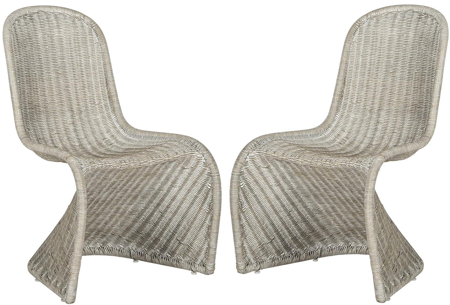 Tana Wicker Side Chair (Set of 2) - SEA8009 - Natural White Wash - Safavieh