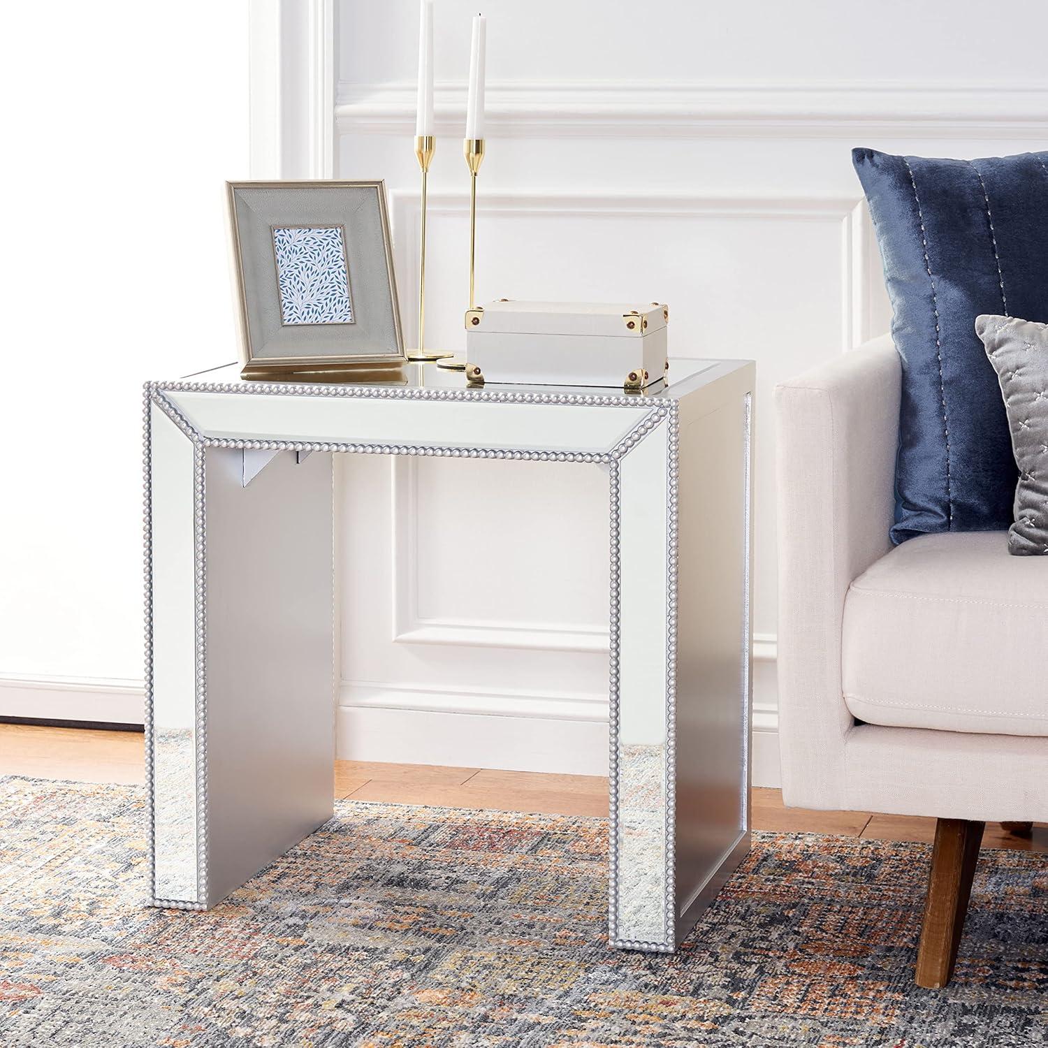 Laken Mirrored Accent Table - Silver/Mirror - Safavieh