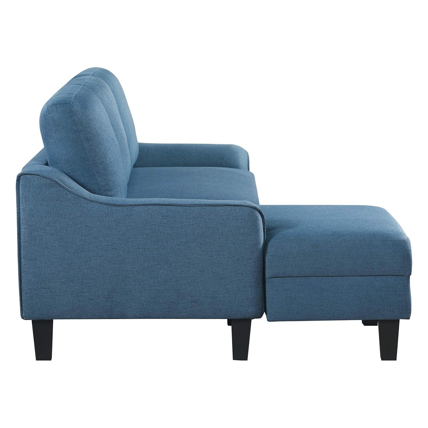 Lester Chaise Sleeper Sofa in Gray fabric with Black legs