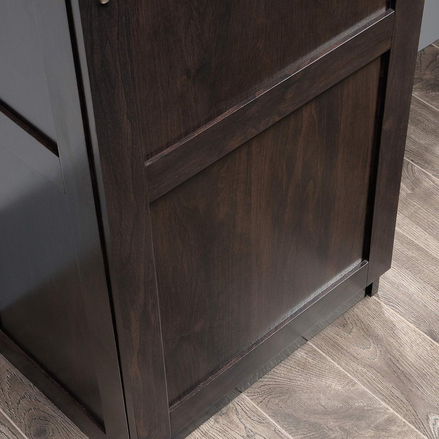 Sauder 60"H Raised Panel Doors Storage Pantry, Cinnamon Cherry Finish