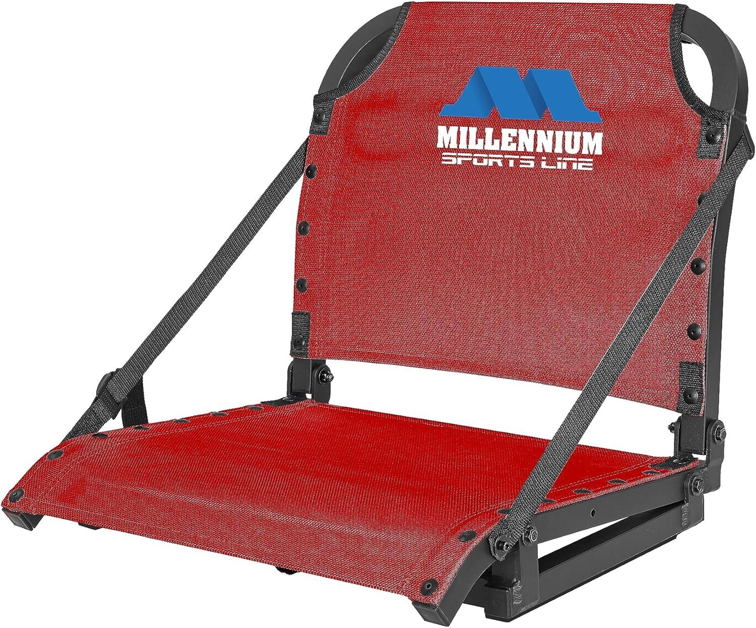 Red Foldable Aluminum Mesh Stadium Recliner Seat