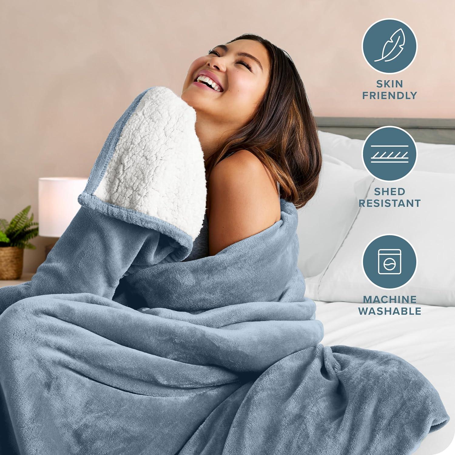 Bare Home Sherpa Fleece Blanket