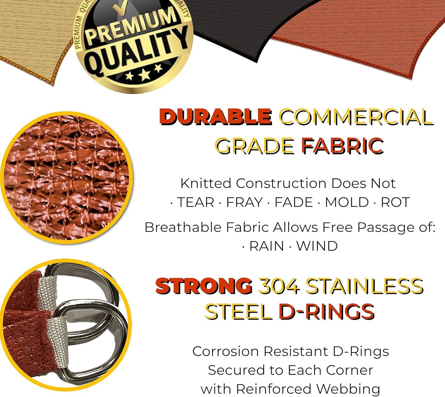 12 x 12 Backyard Expressions Sun Shade Sail for Patio Available in a Variety of Colors