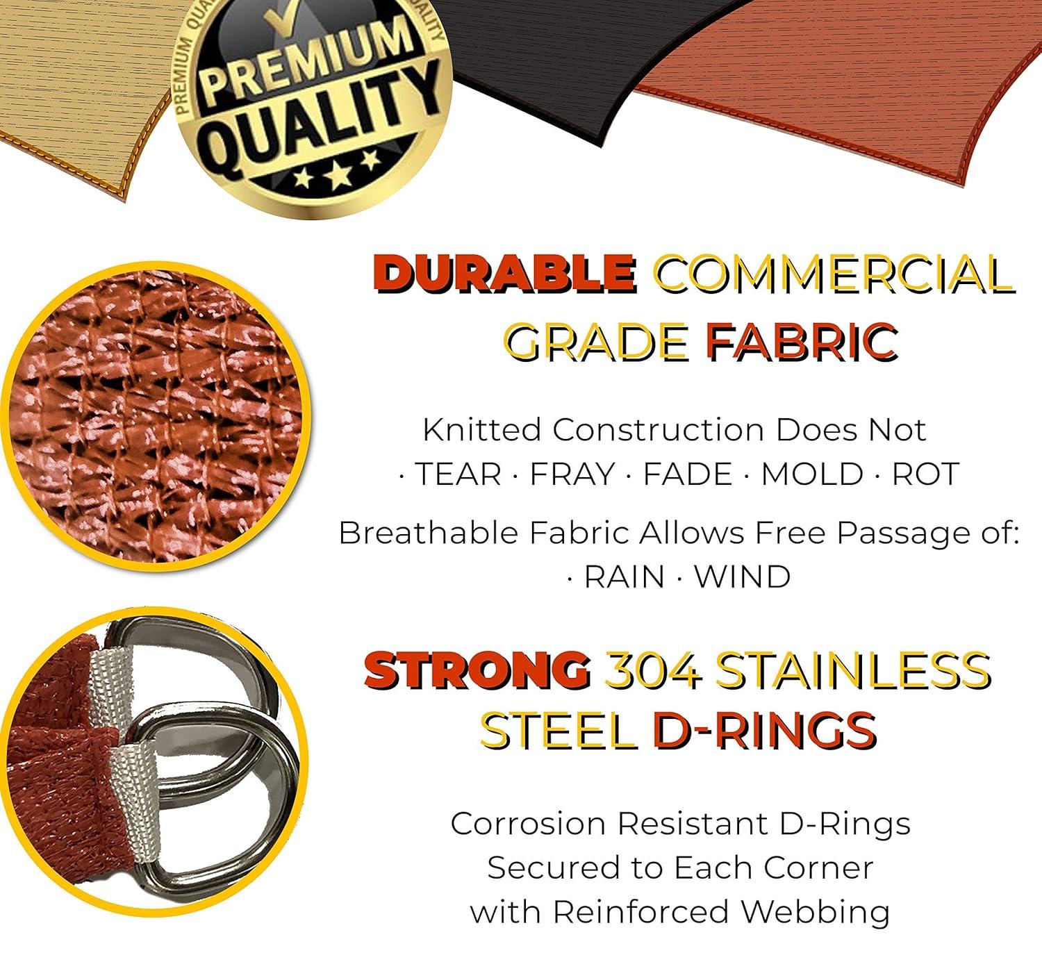 12 x 12 Backyard Expressions Sun Shade Sail for Patio Available in a Variety of Colors