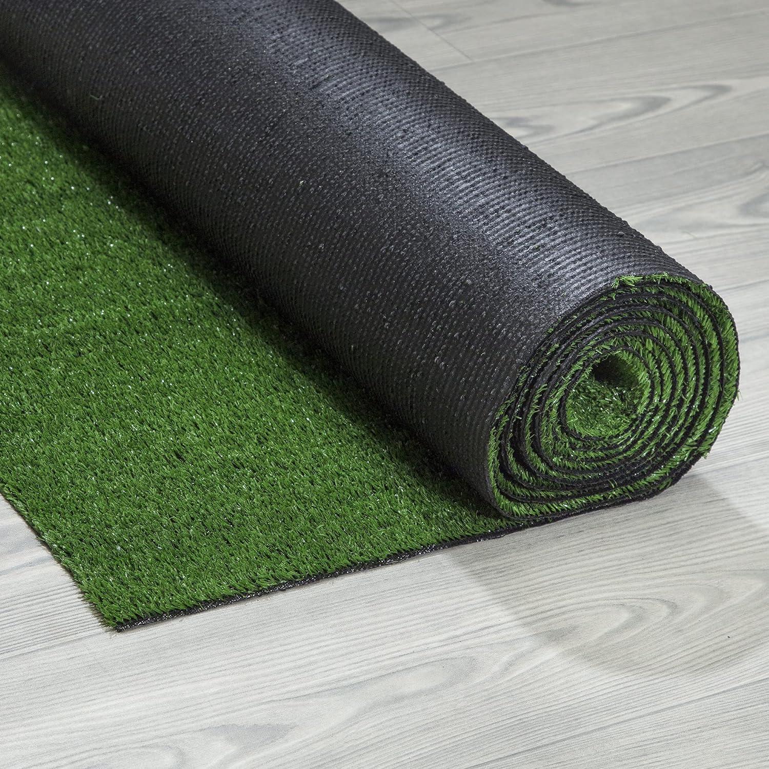 Sweet Home Stores Waterproof 3x10 Indoor/Outdoor Artificial Grass Rug for Patio Pet Deck, 2'7" x 10', Green