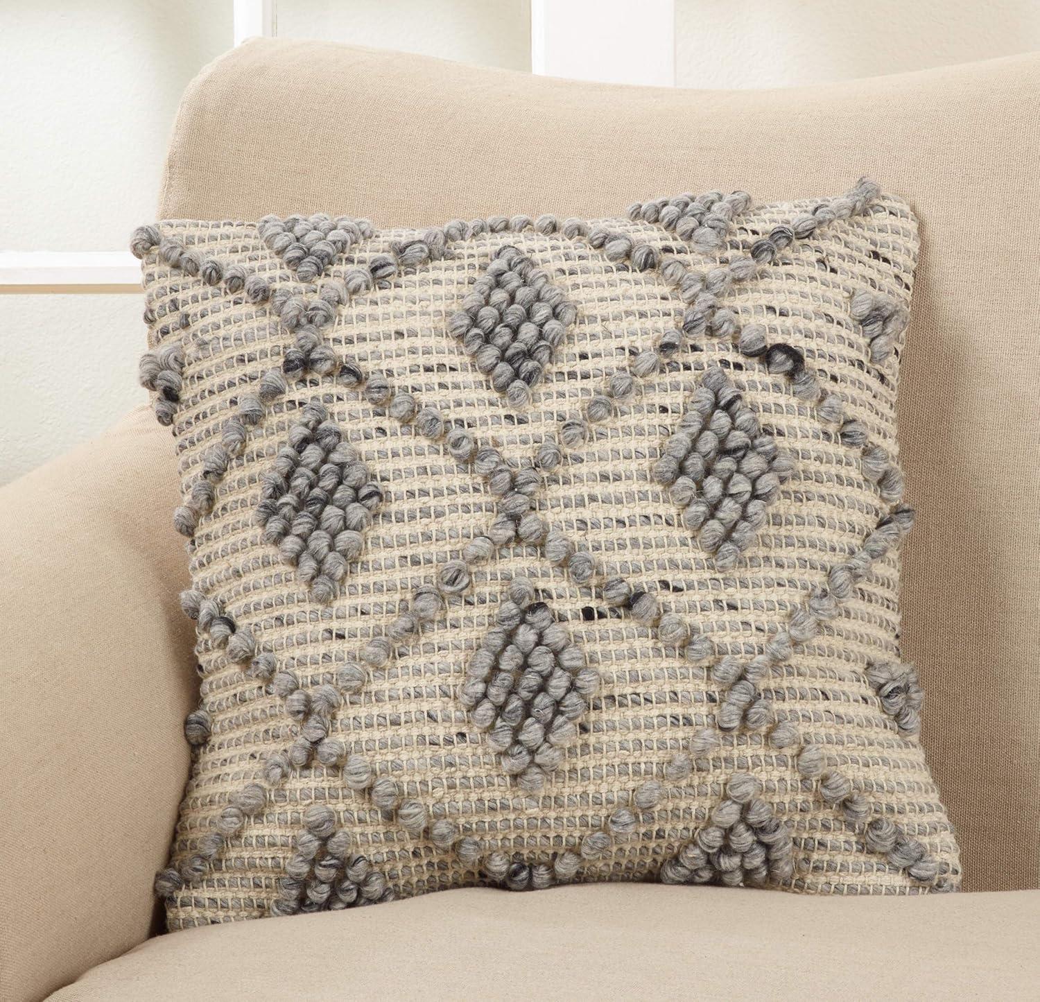 Geometric Wool Blend Throw Pillow