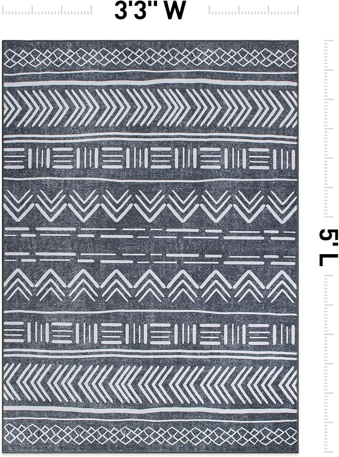 World Rug Gallery Contemporary Geometric Bohemian Machine Washable Area Rug