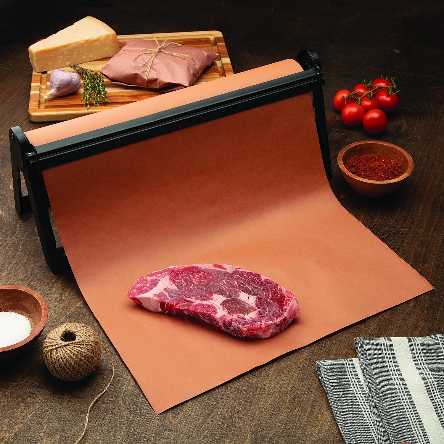 Black Aluminum Butcher Paper Holder with Cutter Dispenser
