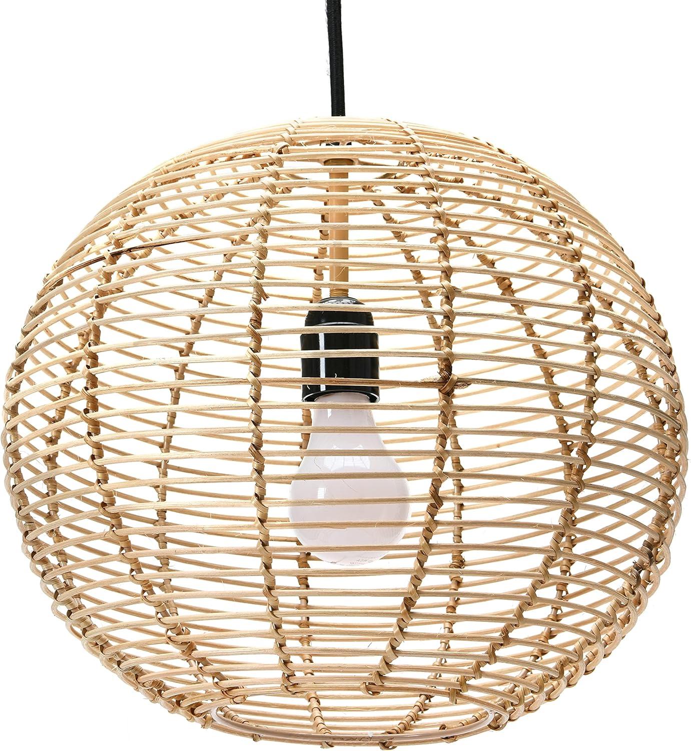 Creative Co-Op Modern Boho Hand Woven Rattan Ceiling Light, Natural