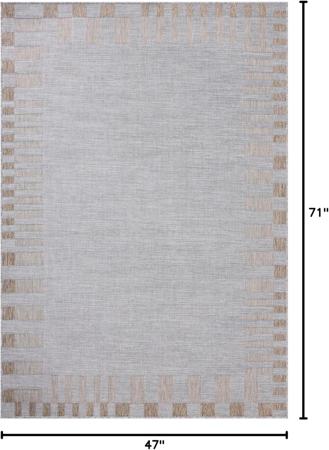 Topanga V Indoor / Outdoor Rug by Amber Lewis x Loloi - Silver and Natural / 3'11" x 5'11"