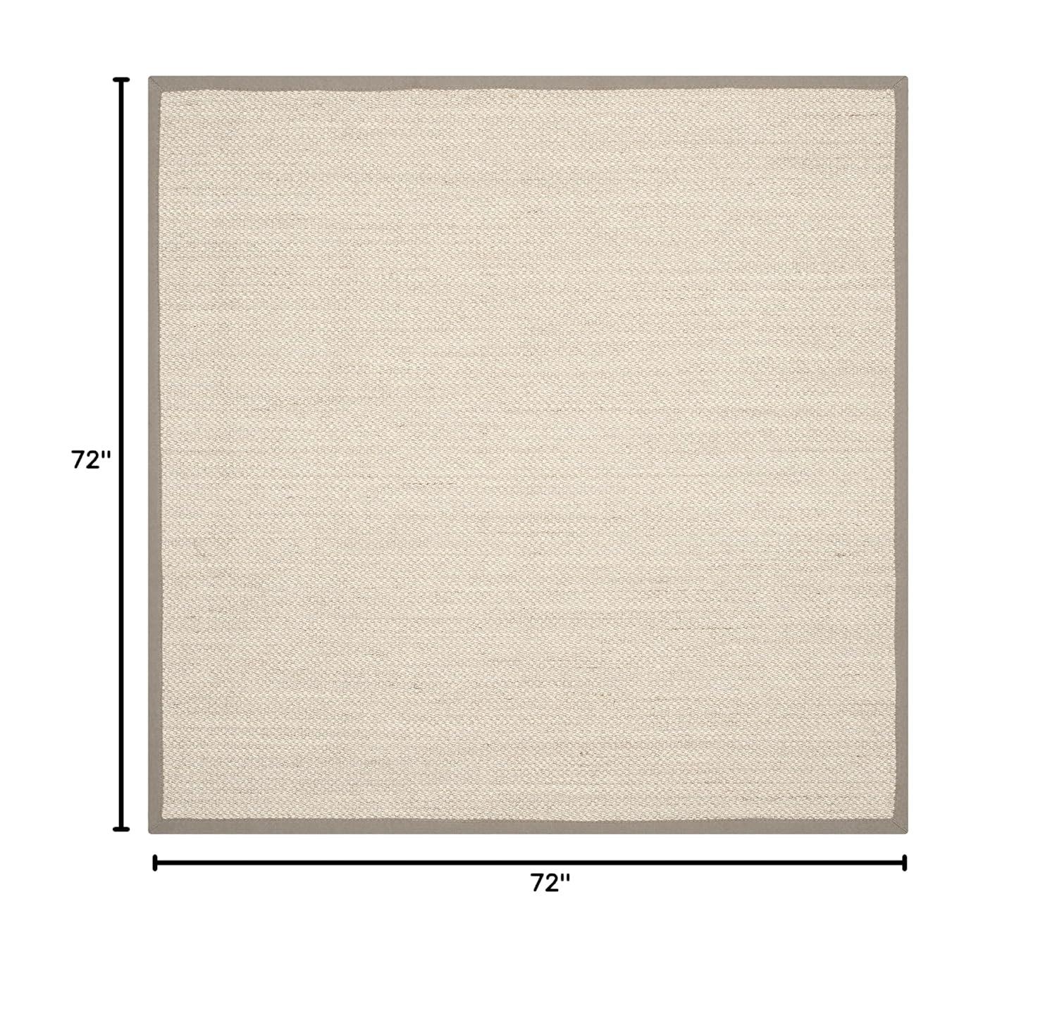 Natural Fiber NF143 Power Loomed Indoor Area Rug - Marble/Khaki - 6'x6' - Safavieh.