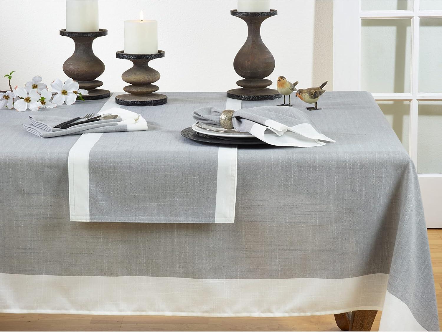 Saro Lifestyle Table Runner With White Banded Border