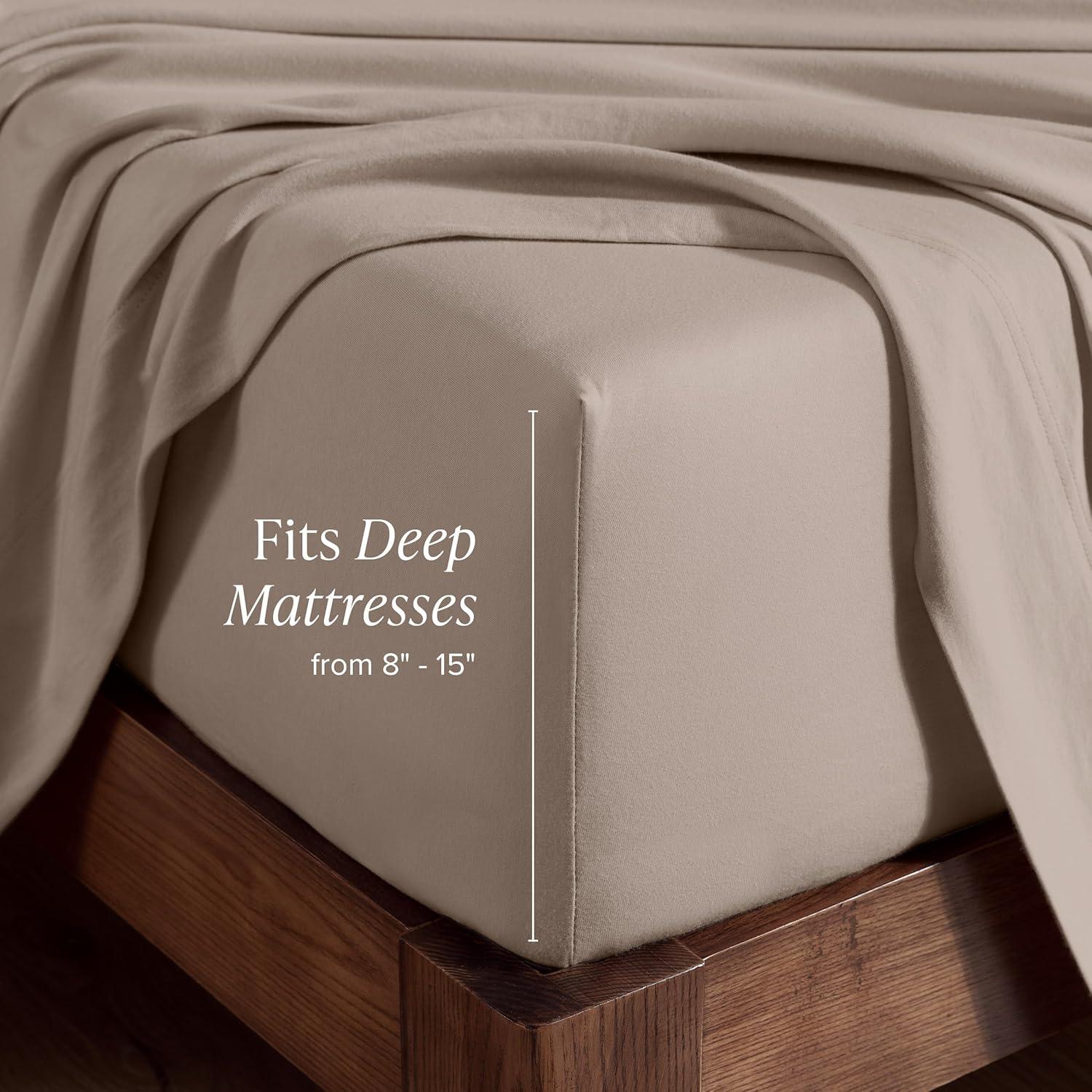 Bare Home Organic 100% Cotton Jersey Knit Fitted Sheet