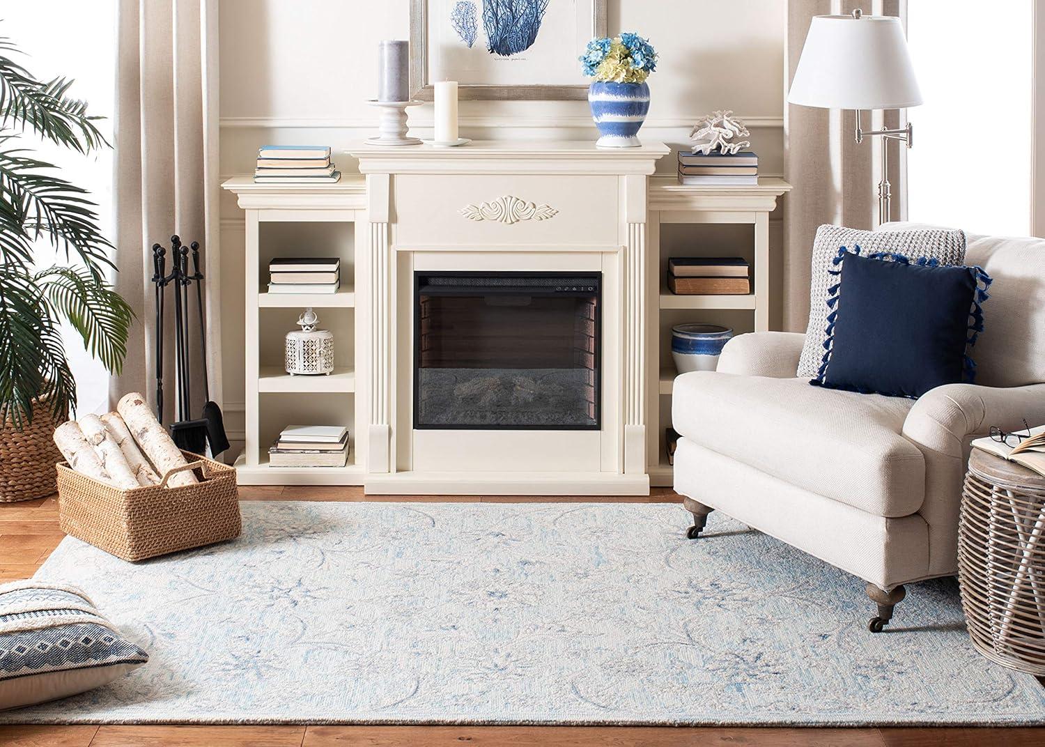 Micro-Loop MLP506 Hand Tufted Area Rug - Light Blue/Ivory - 5'x5' - Safavieh.