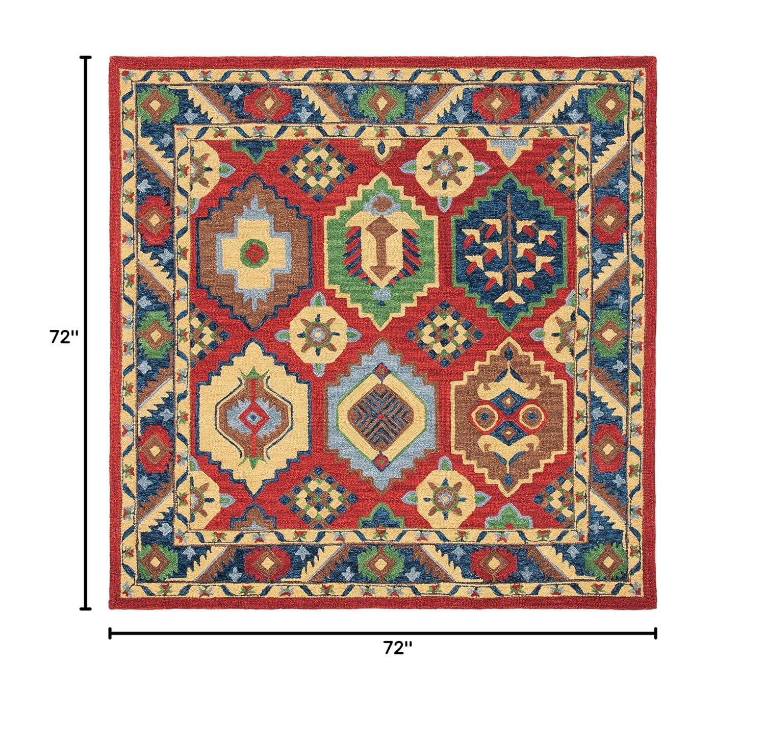 Heritage HG352 Hand Tufted Area Rug - Red/Gold - 6'x6' - Safavieh.