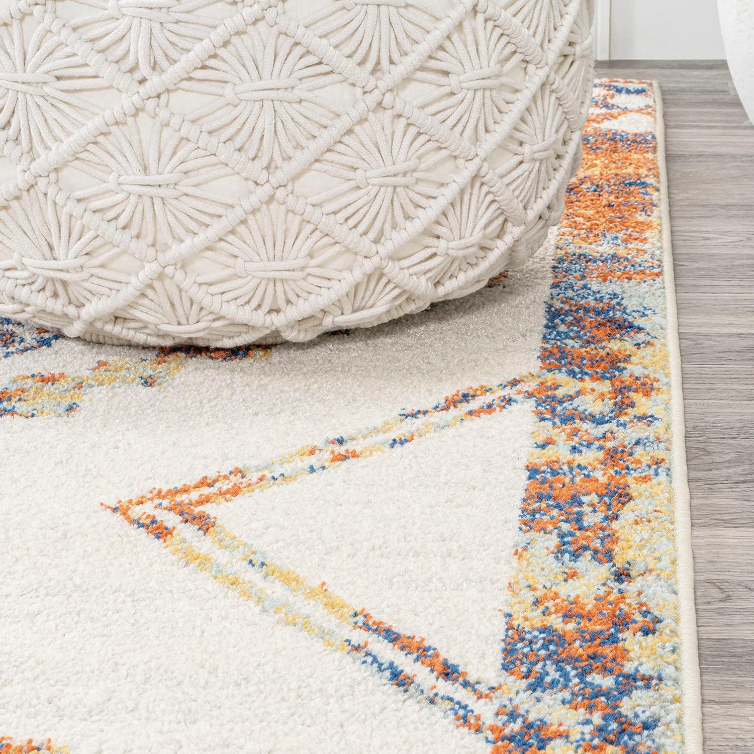 JONATHAN Y Amir Moroccan Beni Souk Ivory/Blue/Orange 5 ft. x 8 ft. Area Rug