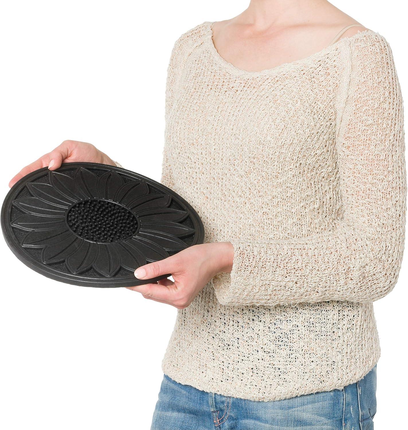 Black Rubber Compass Scroll Garden Stepping Stone Set, 11-3/4 inches