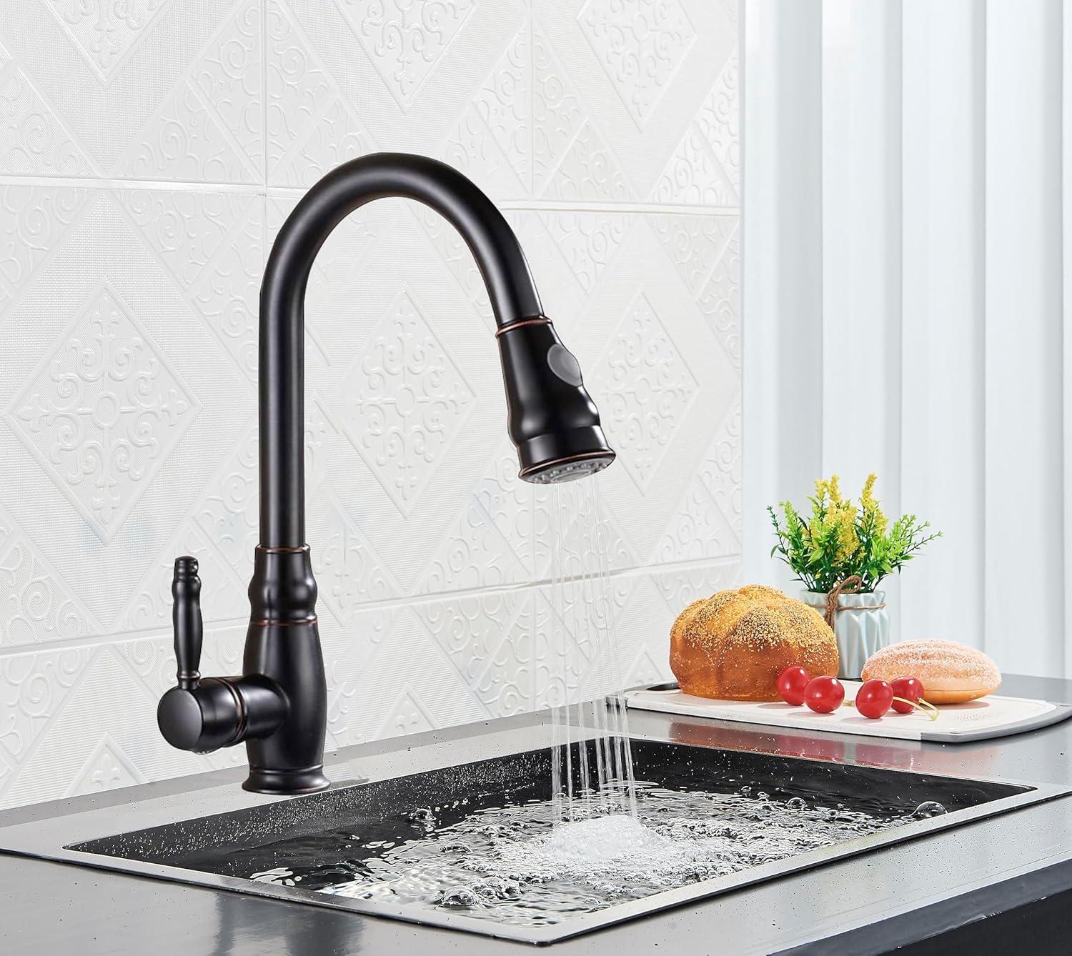 Single Handle Pull Down Kitchen Faucet with Optional Soap/Lotion Dispenser