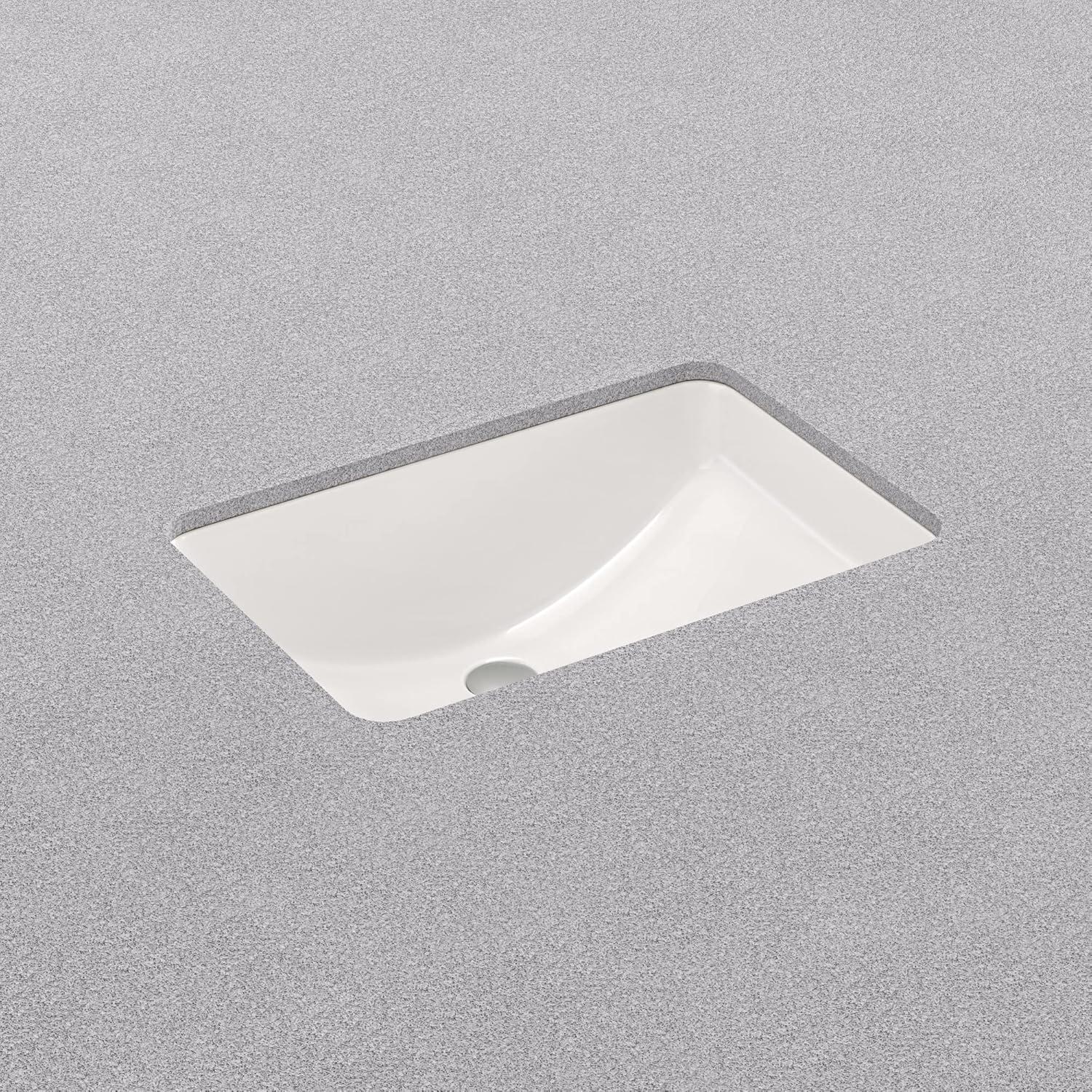 Proflo 14.5625'' White Vitreous China Rectangular Bathroom Sink