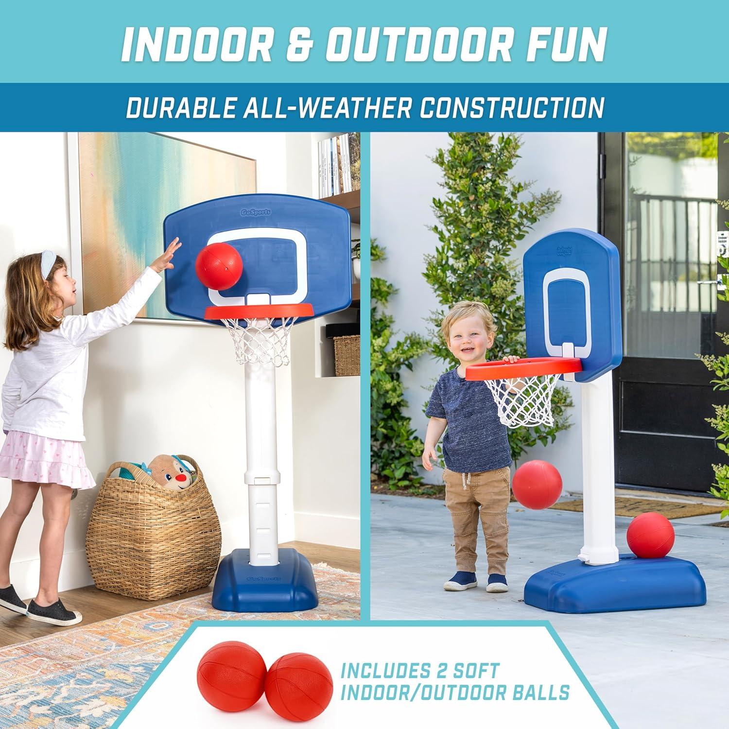 GoSports Tot Shot Modern Kids Basketball Set - Indoor & Outdoor Toy Hoop for Toddlers