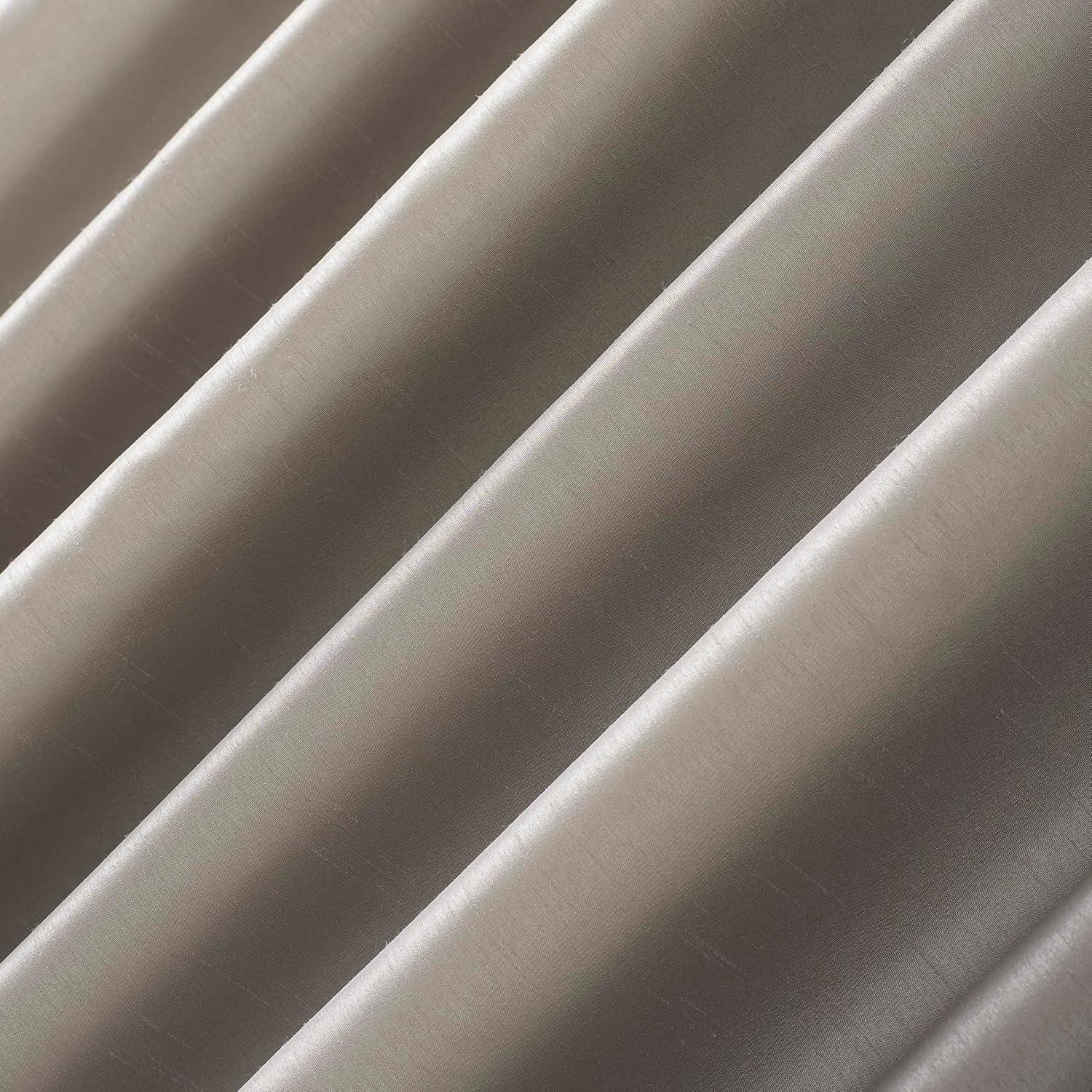Faux Dupioni Silk Thermal Extreme 100% Blackout Back Tab Curtain Panel
