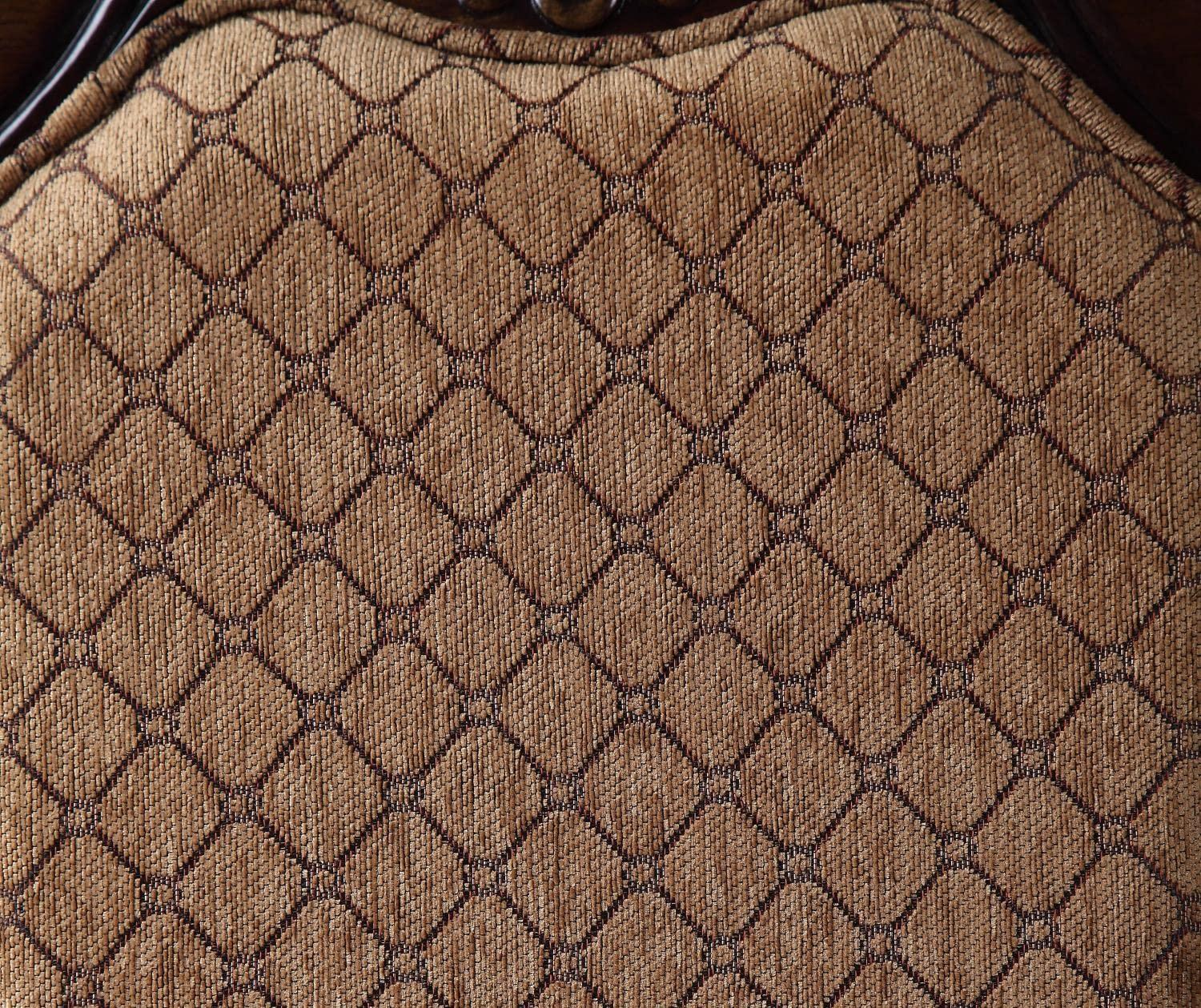 Chateau De Ville 29" Accent Chairs Fabric and Espresso - Acme Furniture: Luxurious Dining Armchair, Queen Anne Legs