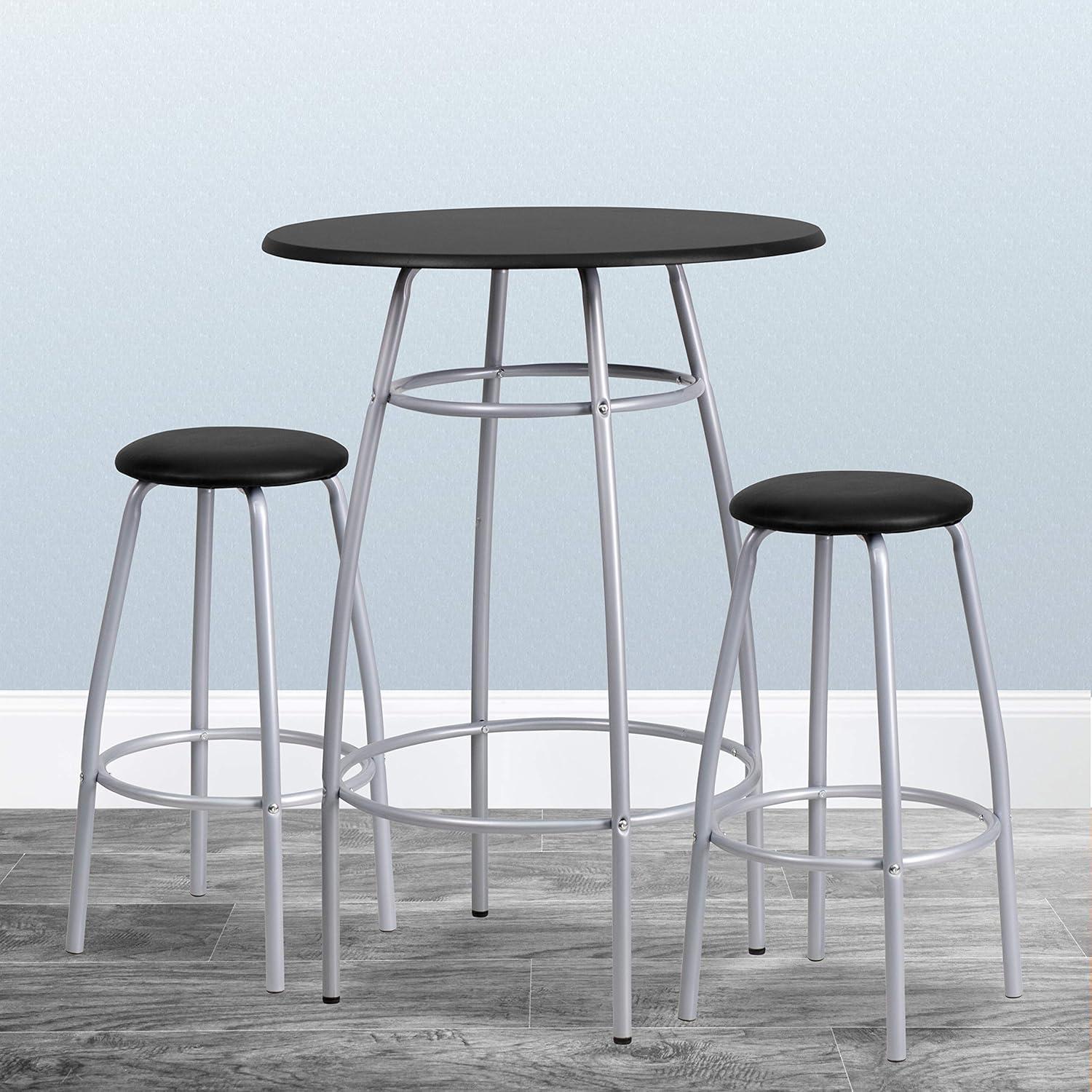 Flash Furniture Daria Bar Height Table Set with Padded Stools