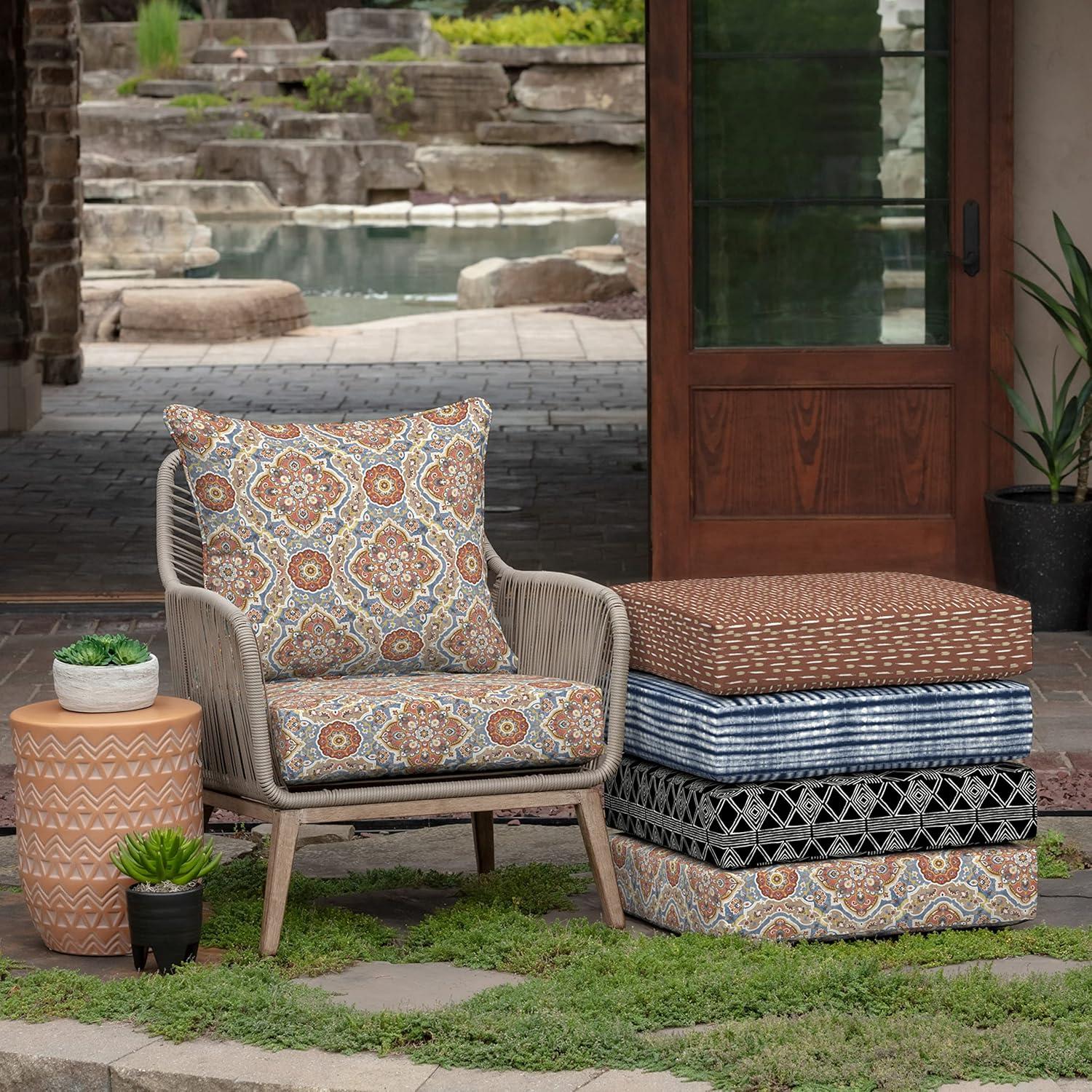 Arden Selections Outdoor Deep Seat Cushion Set, 24 x 24, Water Repellant, Fade Resistant, Deep Seat Bottom and Back Cushion for Chair, Sofa, and Couch