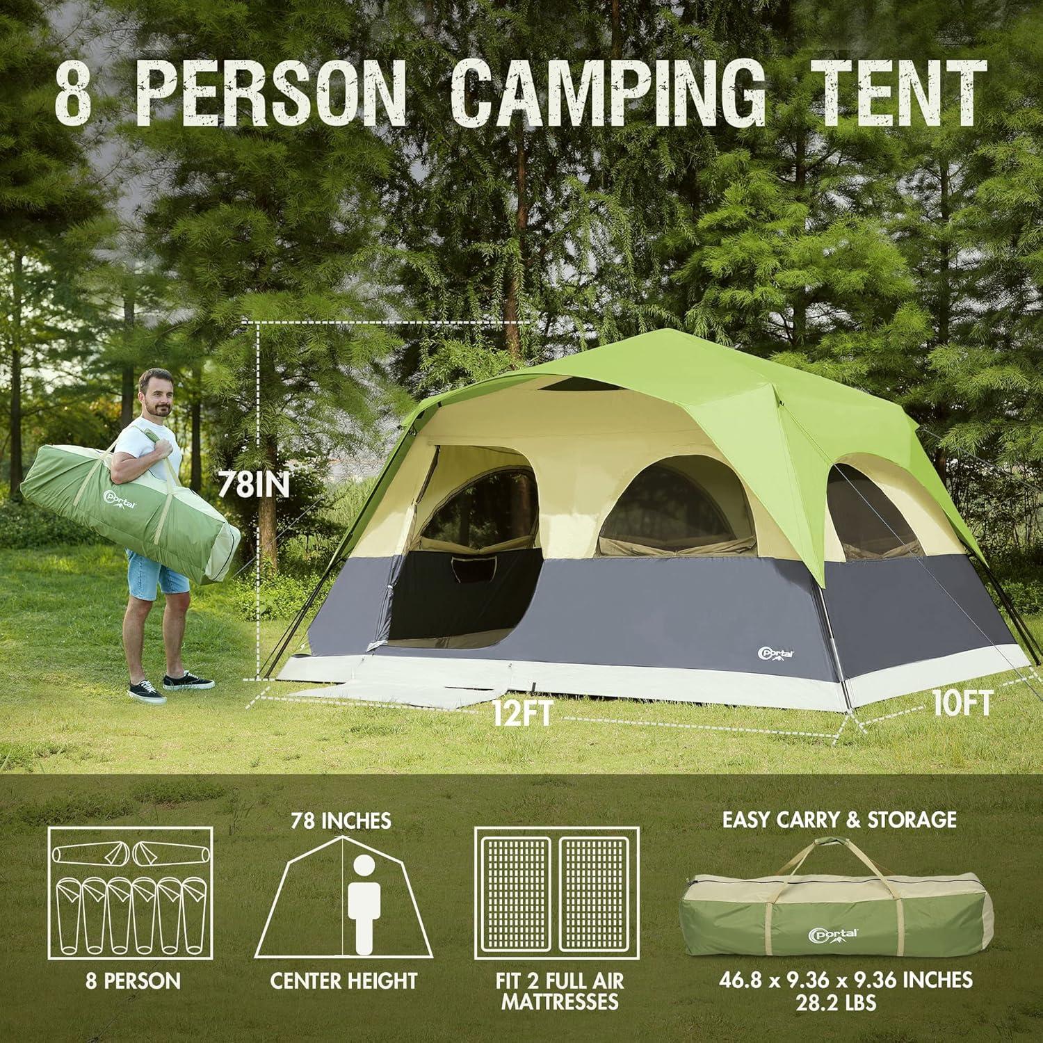 PORTAL 8 Person Instant Camping Tent