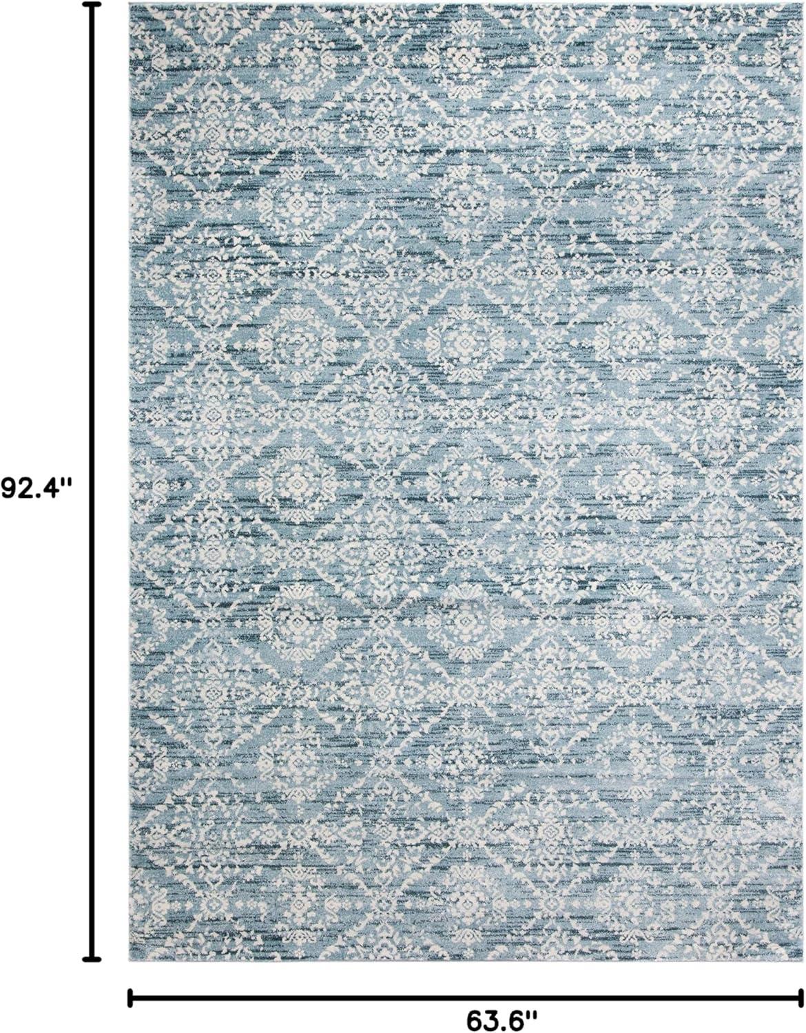 Martha Stewart Isabella - MSR0953 - Indoor Power Loomed Area Rugs - Denim Blue/Ivory - 5'3"x7'7"
