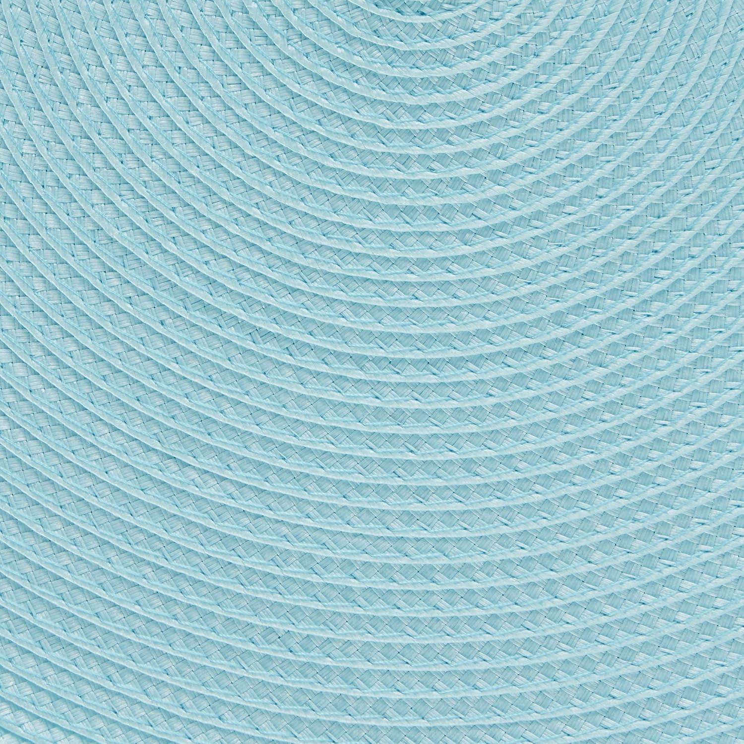 Robbins Egg Blue Round PP Woven Placemat (Set of 6) 15 Round