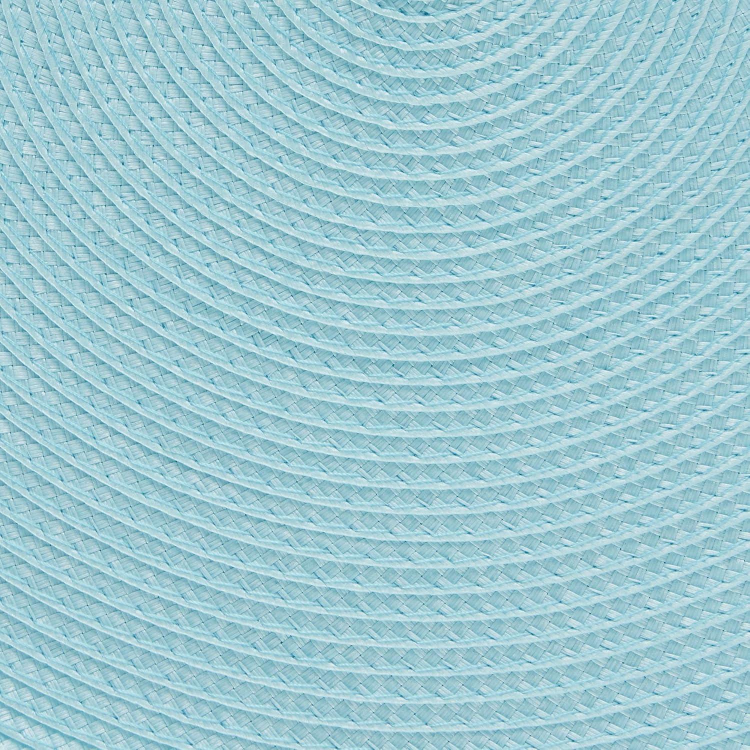 DII Solid Woven Placemat Set 6 Piece, Robbins Egg Blue, 15" Dia