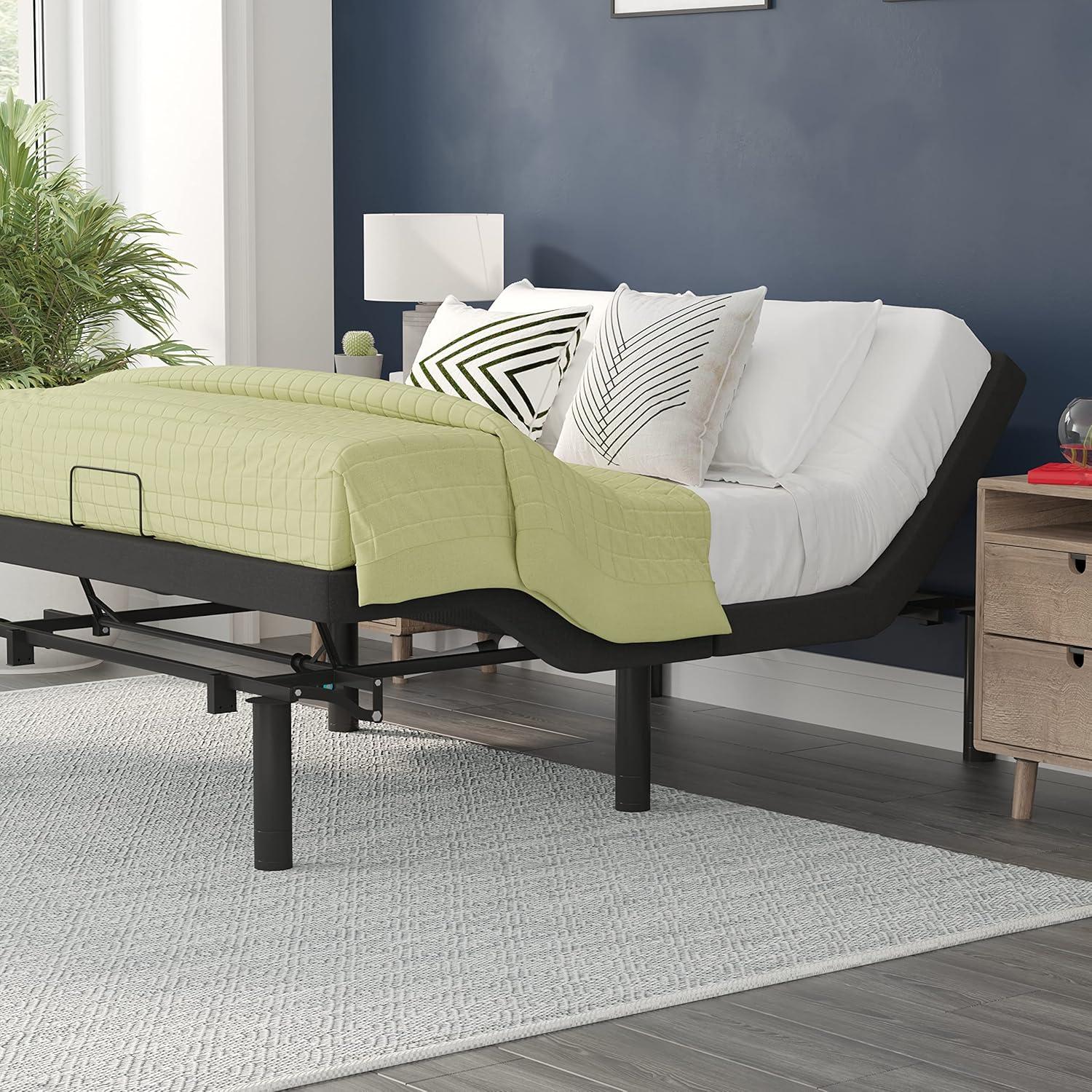 Flash Furniture Selene Motorized Adjustable Bed Frame, Black, Full