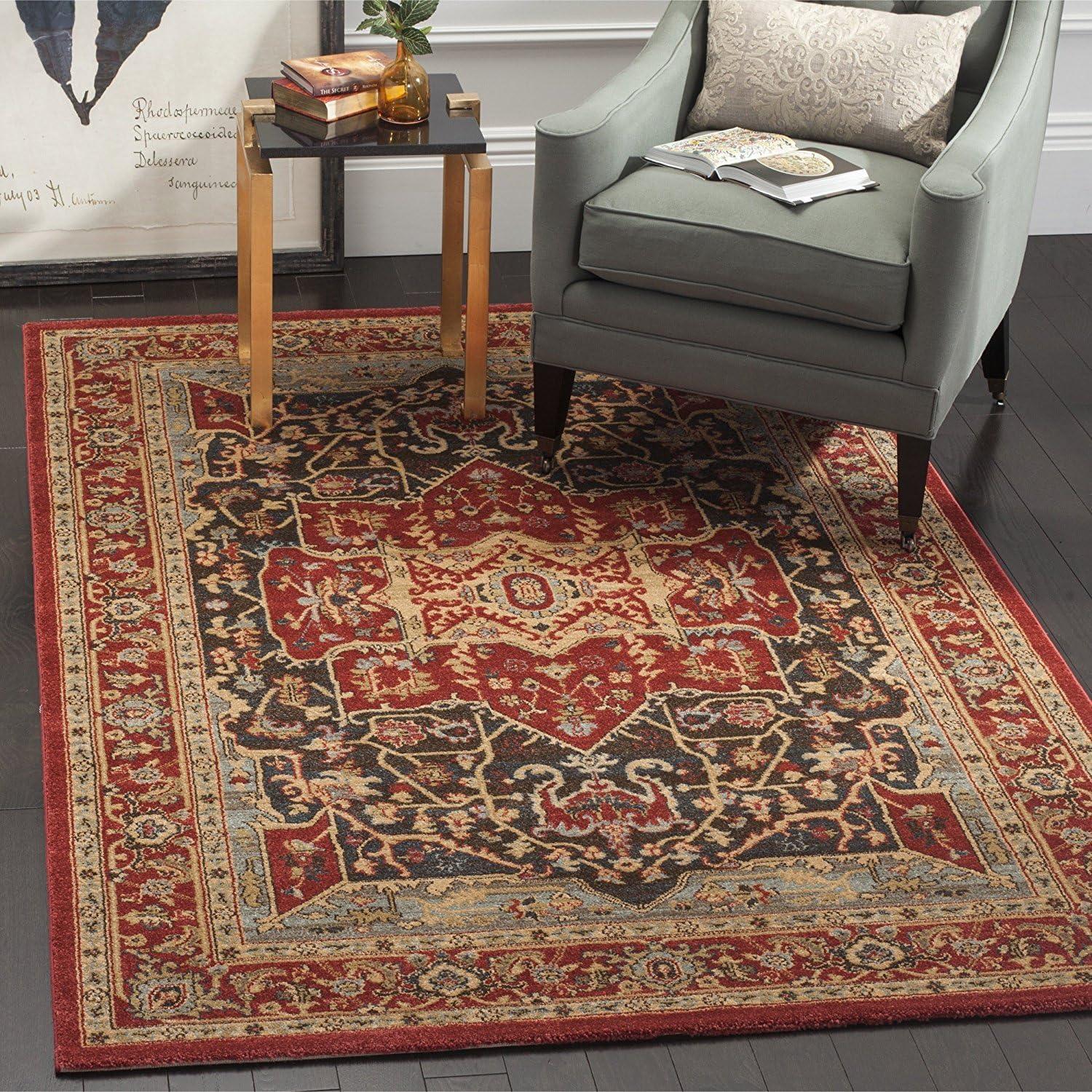 Mahal MAH625 Power Loomed Indoor Area Rug - Red/Red - 4'x5'7" - Safavieh.
