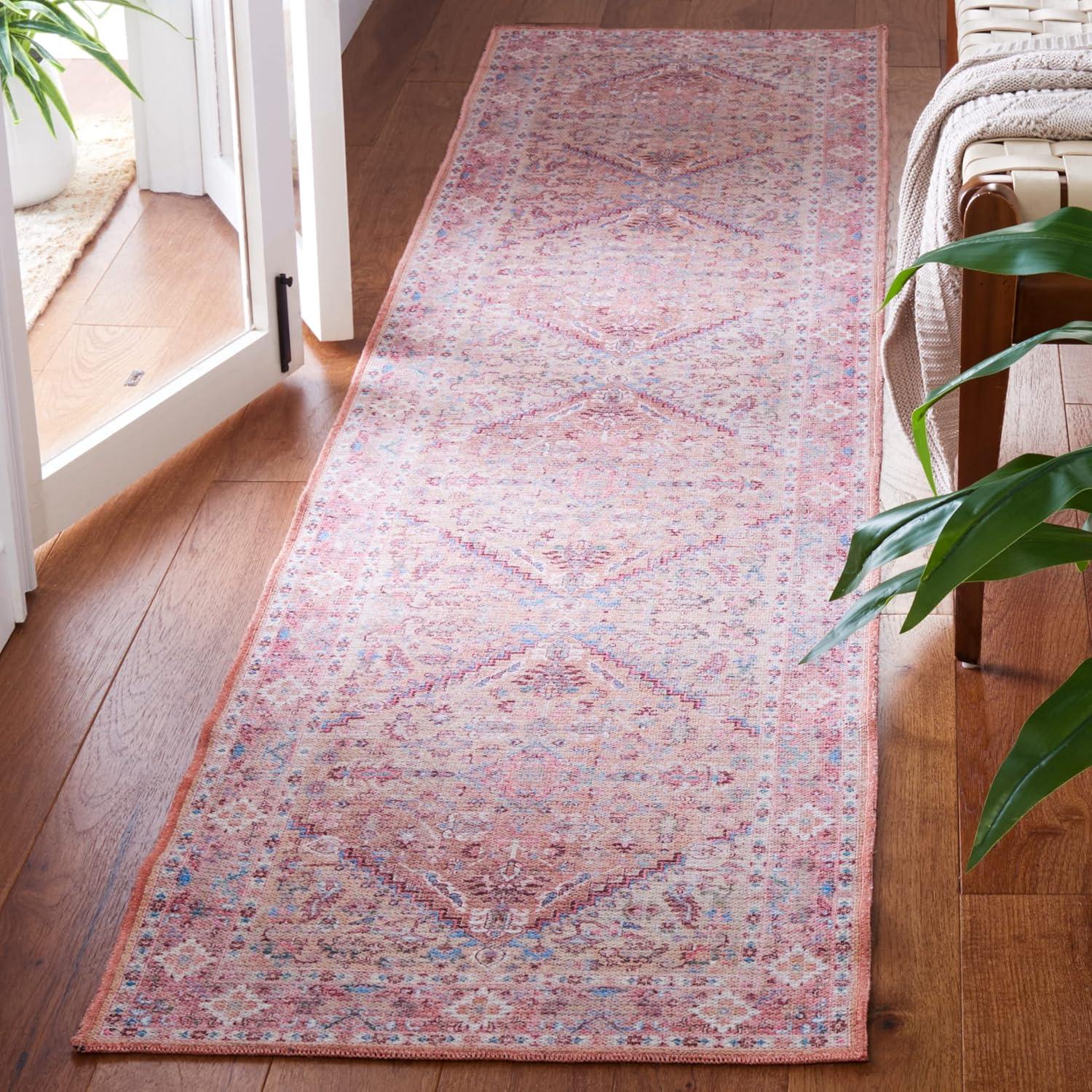 Serapi SEP515 Power Loomed Machine Washable Area Rug - Beige/Pink - 4'x6' - Safavieh.