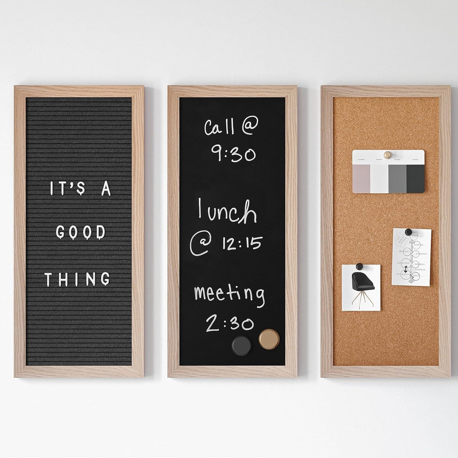 Thomas Martha Stewart Cork Board, Chalk Board, Letter Board Set with Included Push Pins, Magnets, Liquid Chalk