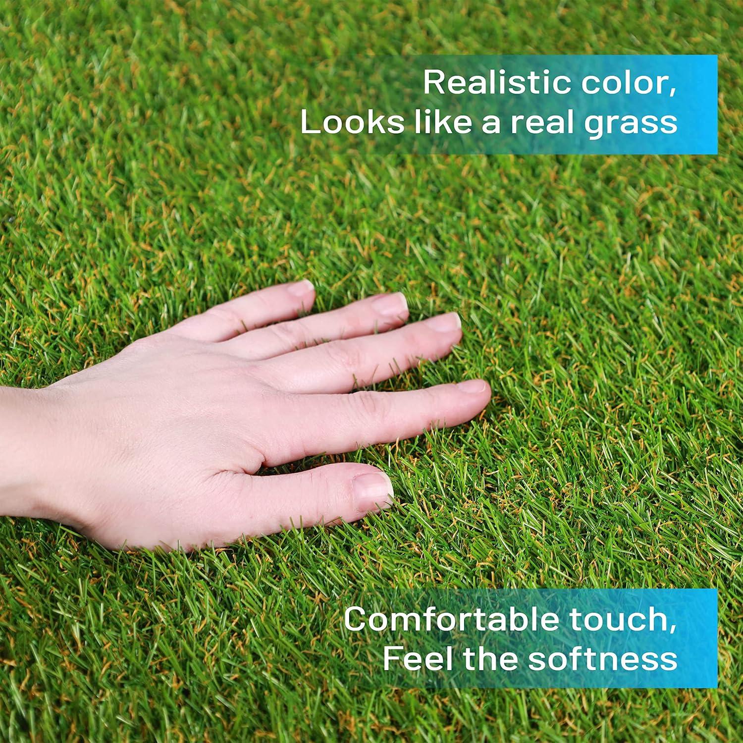 Superior Waterproof 1' x 13', Indoor/Outdoor Artificial Grass Runner Rug, Synthetic Turf Rugs, Green