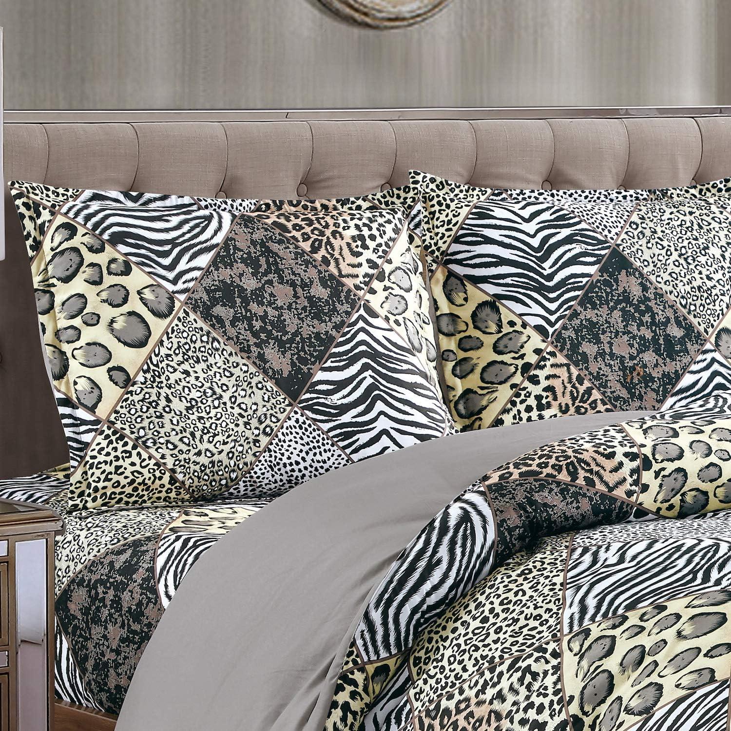 Box Stitch Animal Print Comforter Set