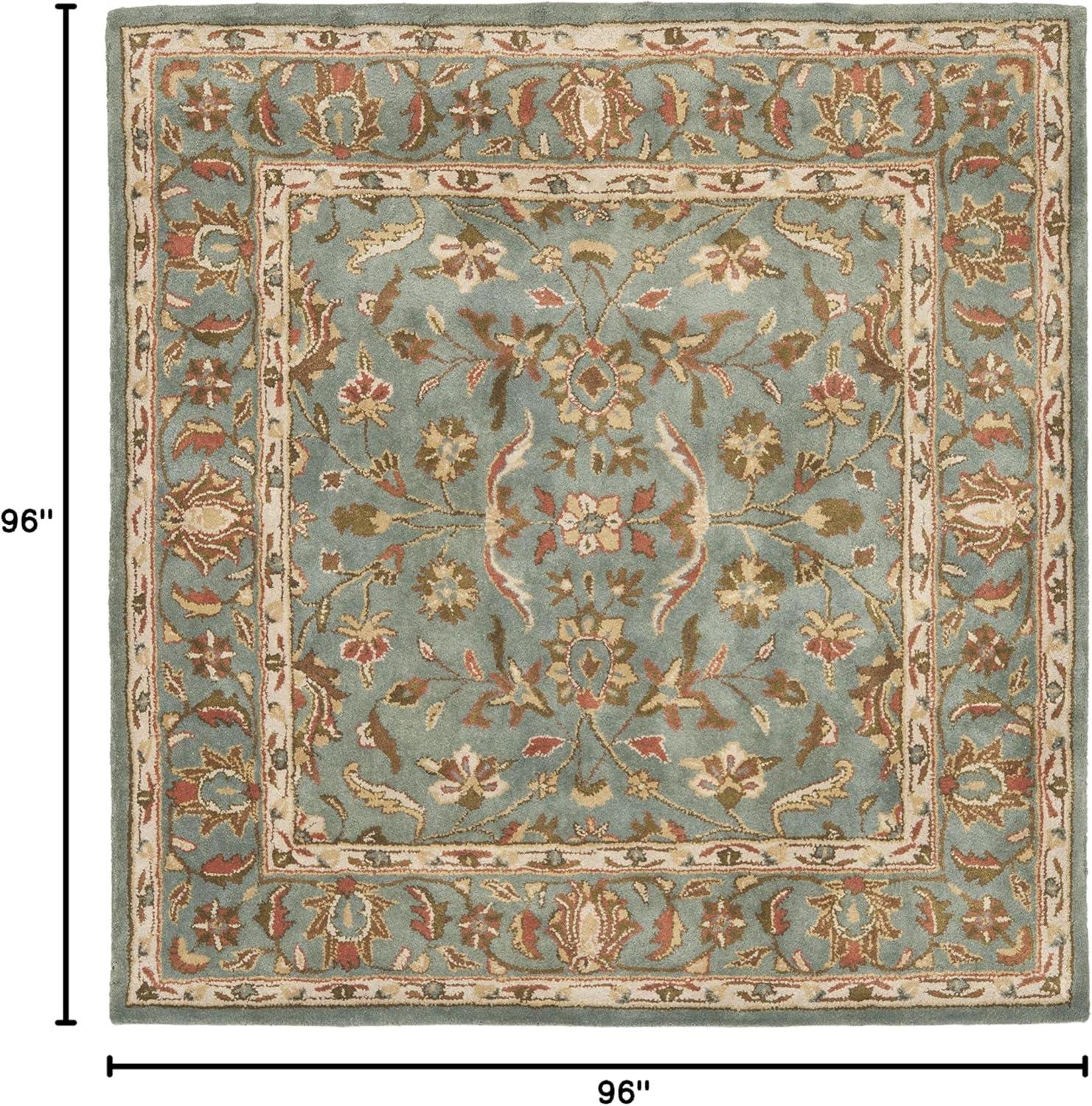 SAFAVIEH Heritage Leinster Traditional Wool Area Rug, Blue, 8' x 8' Square
