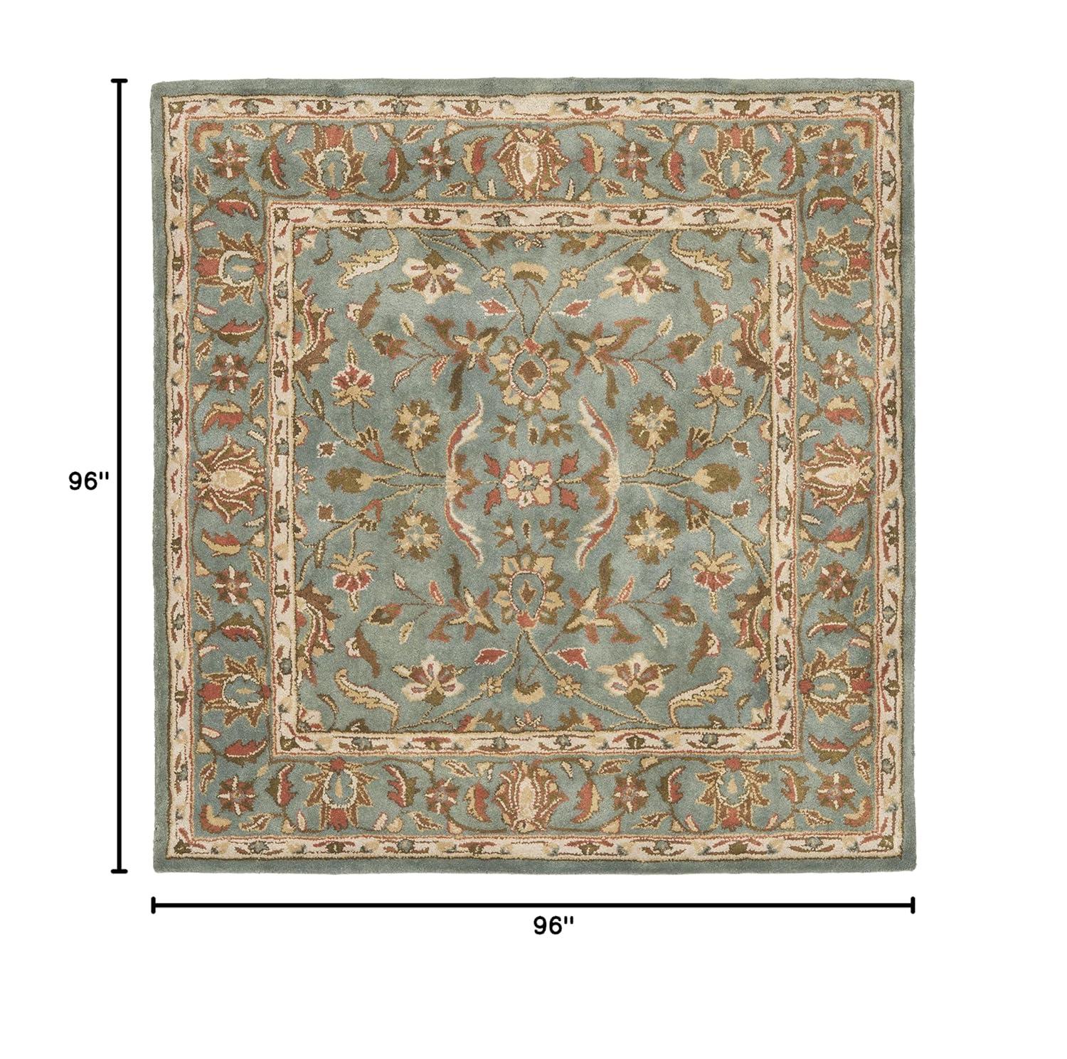 SAFAVIEH Heritage Leinster Traditional Wool Area Rug, Blue, 8' x 8' Square