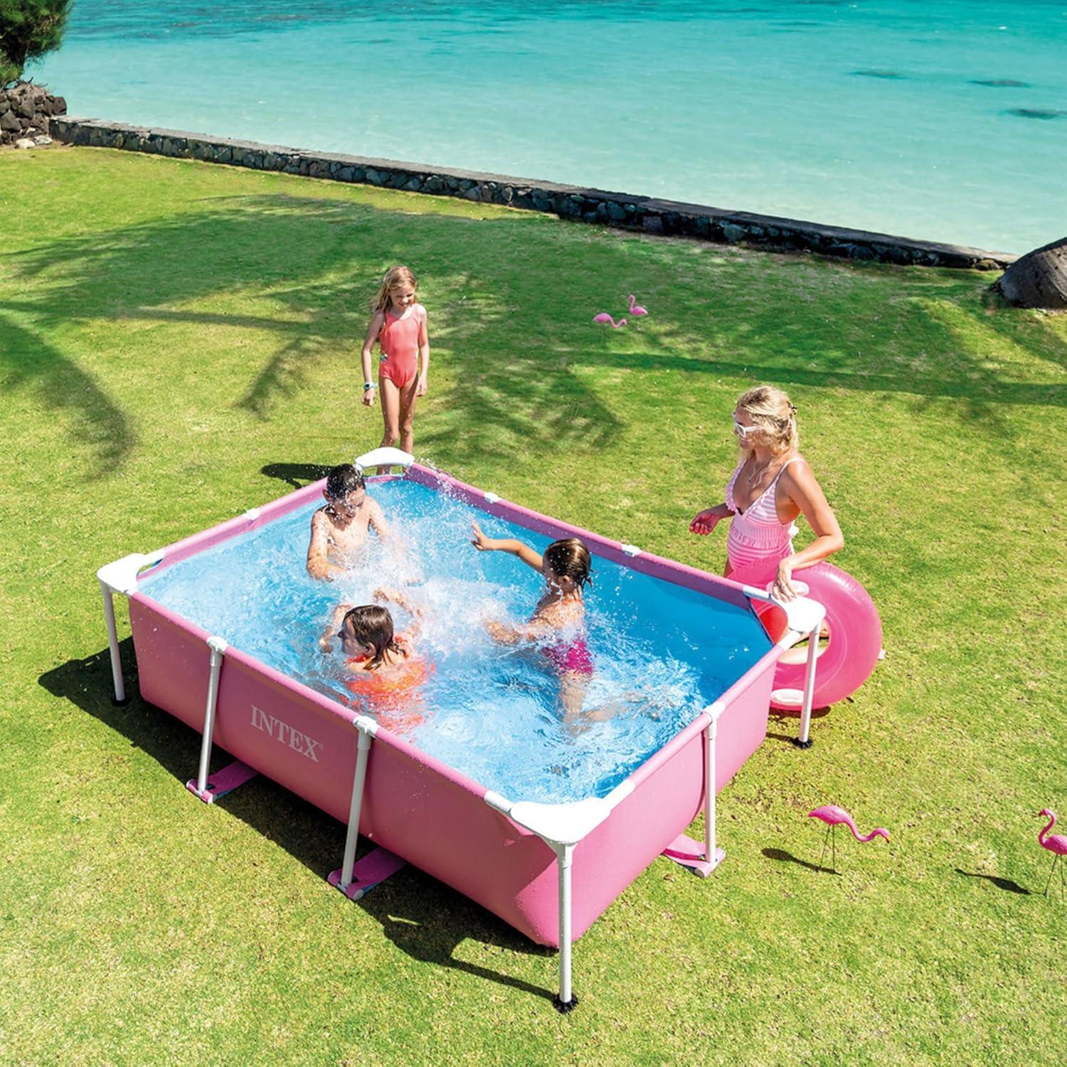 Intex Plastic Rectangle Frame Set Pool 23.62'' H x 59'' W x 86.62'' L