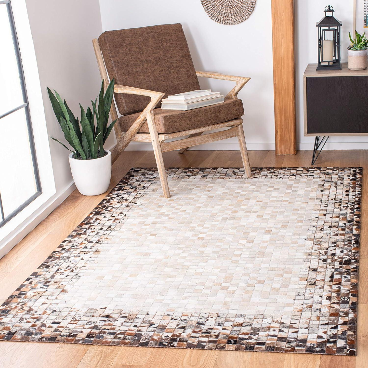 Studio Leather STL812 Hand Woven Area Rug - Beige/Brown - 4'x6' - Safavieh.