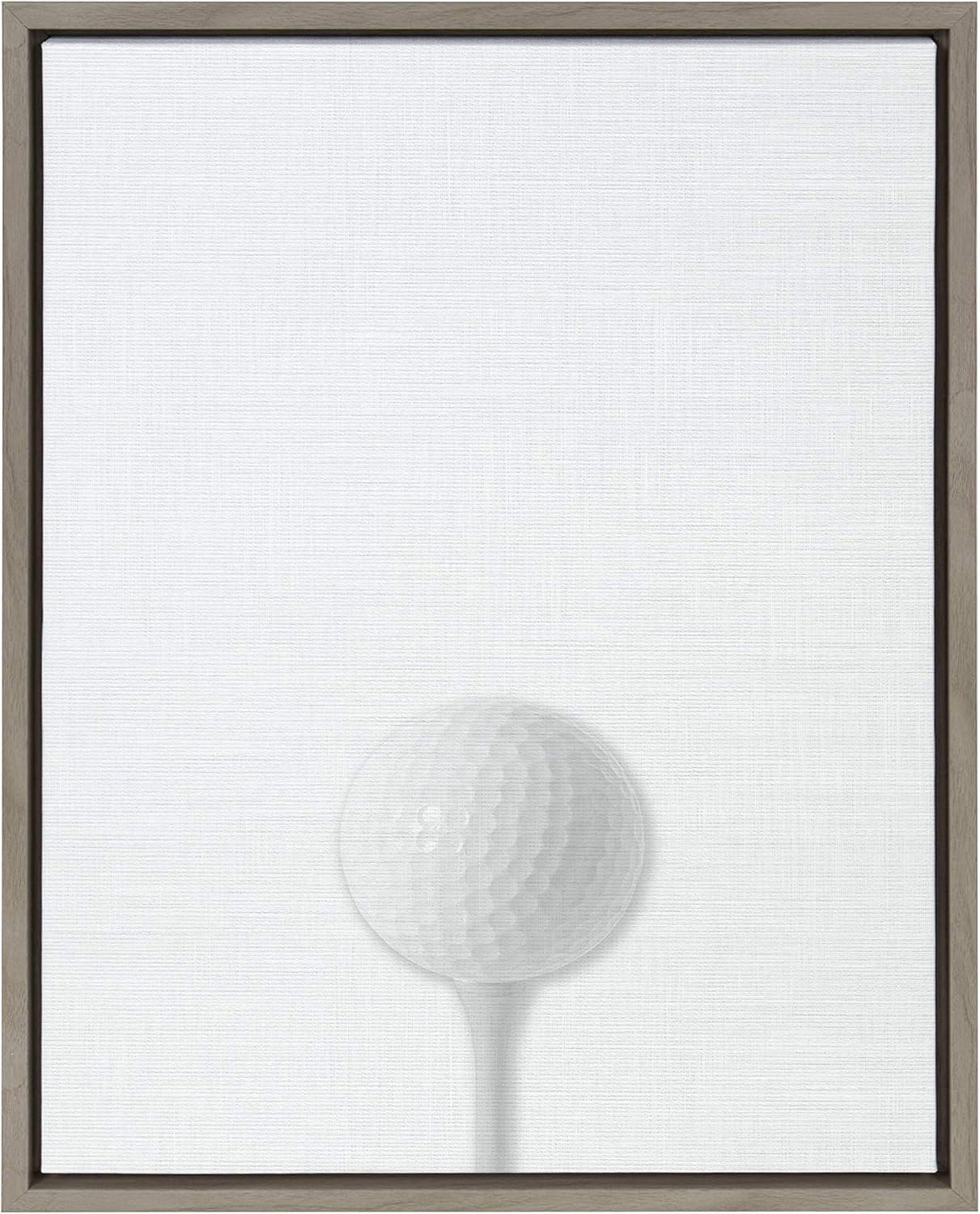 18" x 24" Sylvie Golf Ball Portrait Framed Canvas Gray - DesignOvation