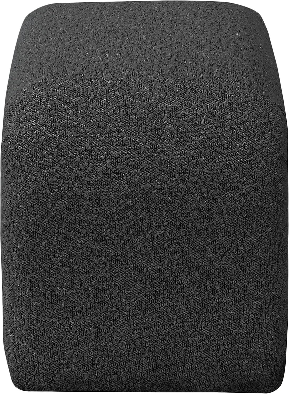 Meridian Furniture Niagara Black Boucle Fabric Bench