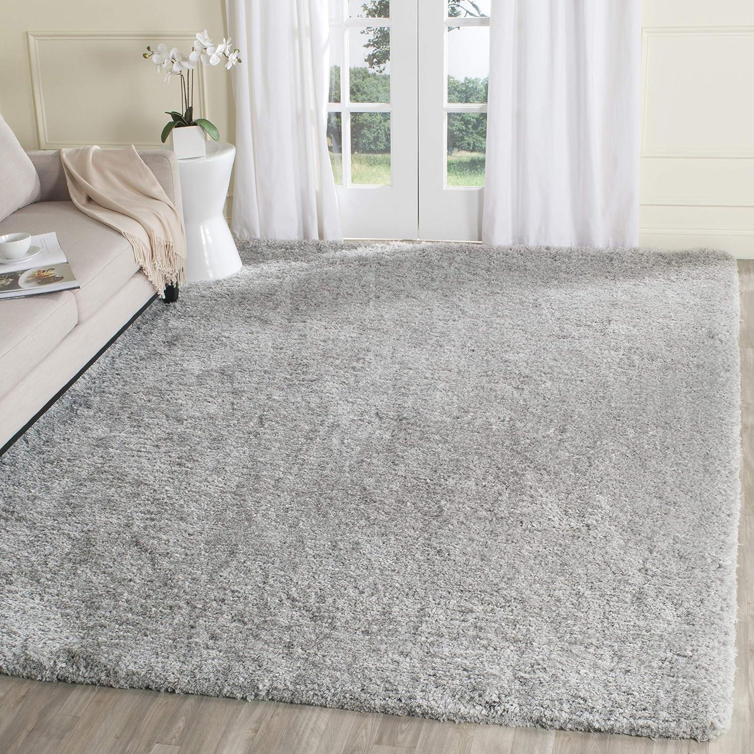 Supreme Shag SGS621 Hand Tufted Indoor Area Rug - Silver - 8'x10' - Safavieh