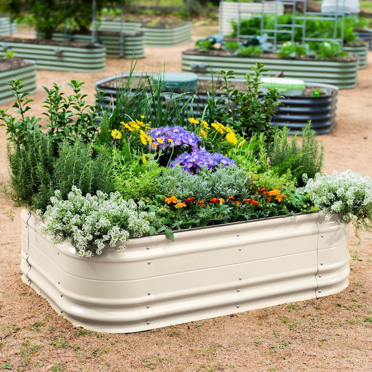 Vego Garden Novel 17" Tall 6 In 1 Modular Metal Outdoor Raised Garden Bed