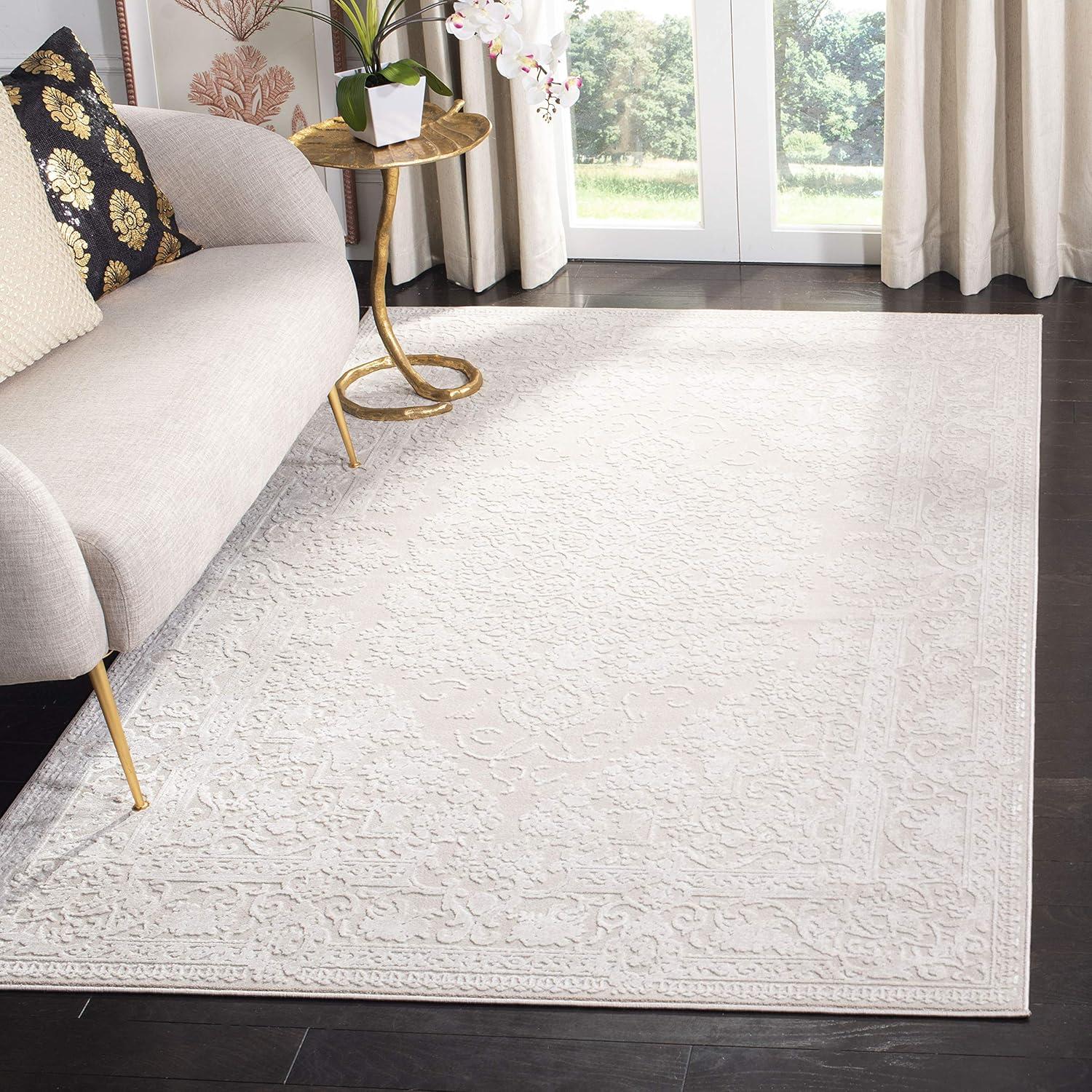 Ivory Elegance Floral Synthetic 11' x 15' Area Rug