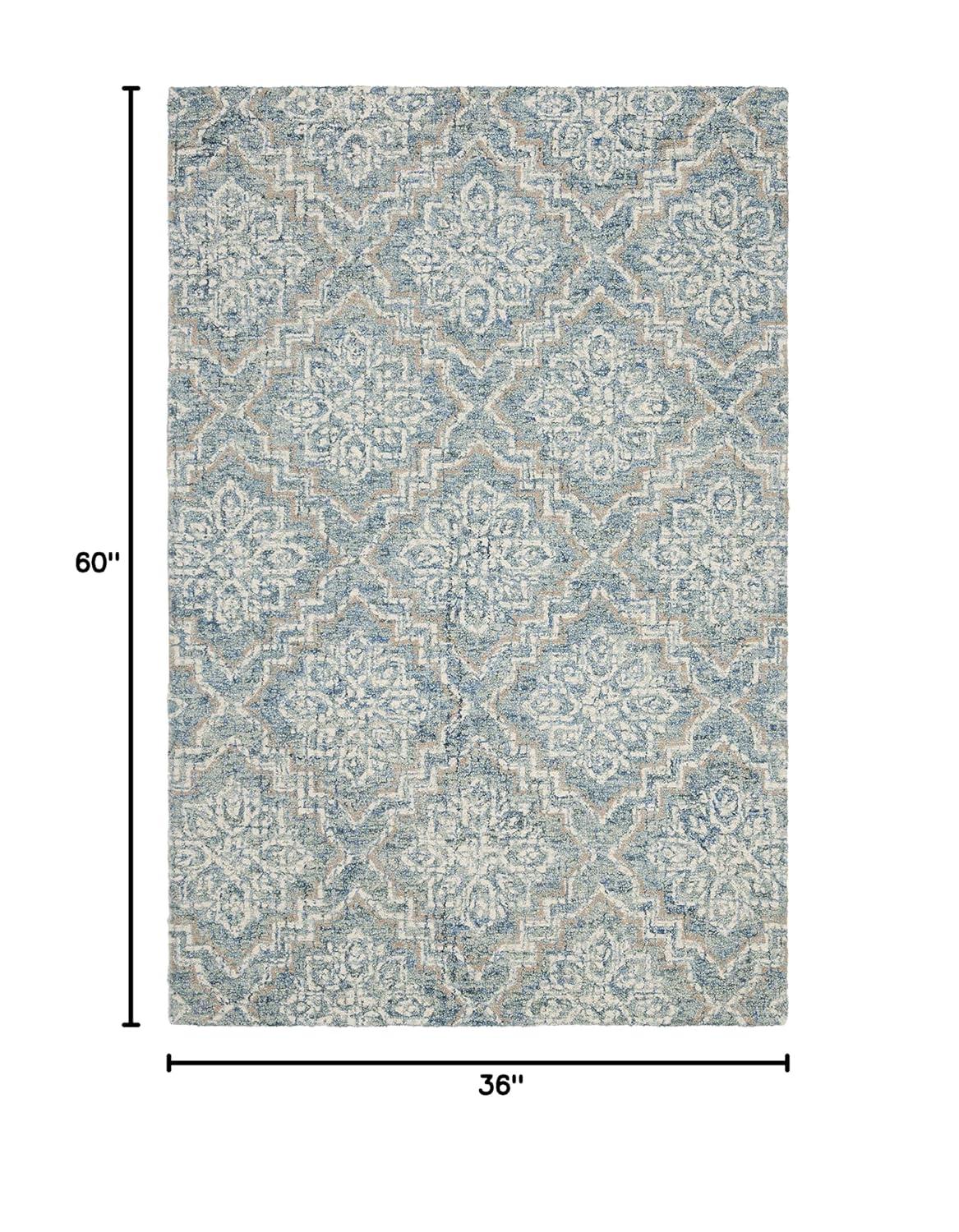 Abstract ABT201 Handmade Indoor Accent Rug - Blue/Grey - 3'x5' - Safavieh